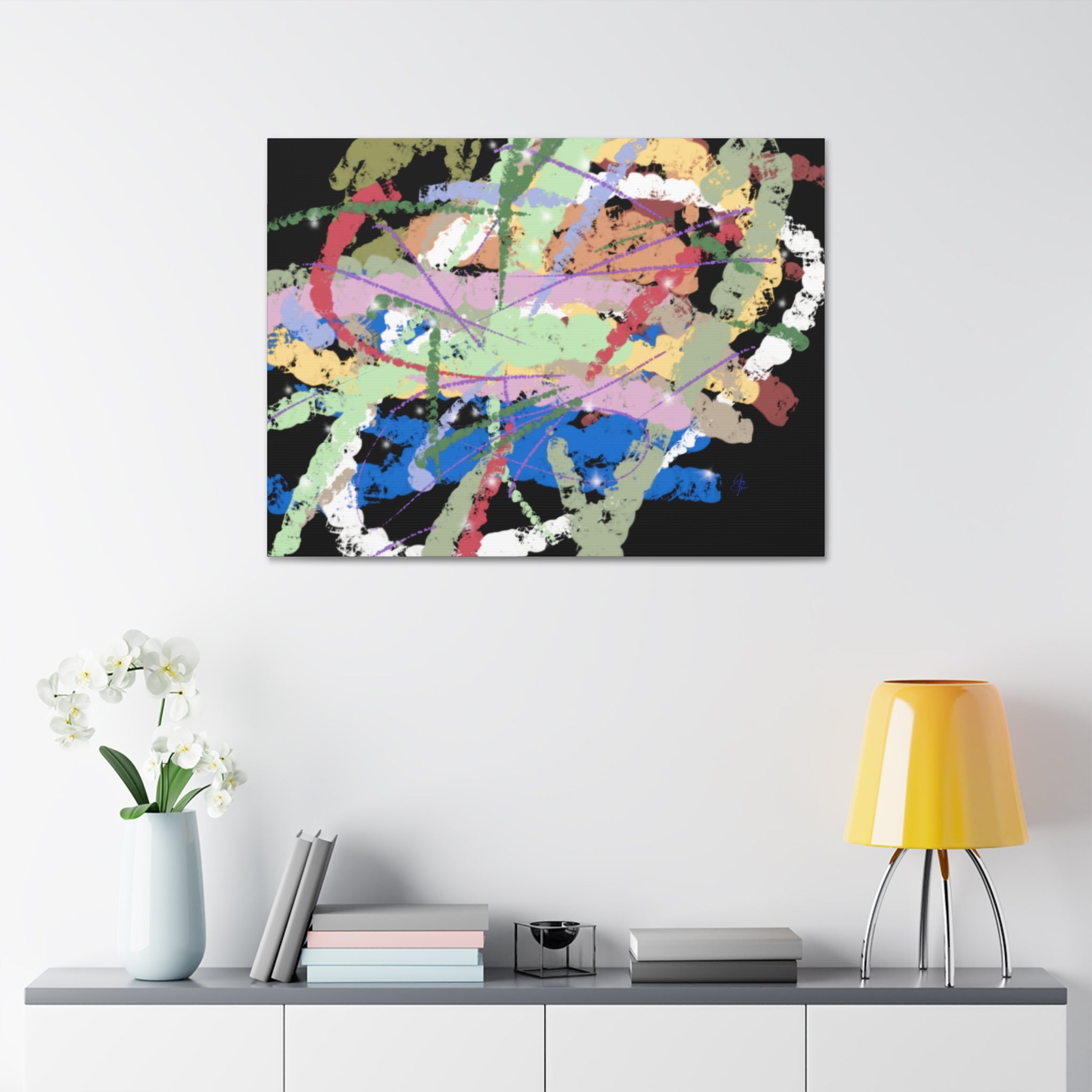 Abstract Color Splash Canvas Print — Vibrant Modern Wall Art (Stretched 1.5")