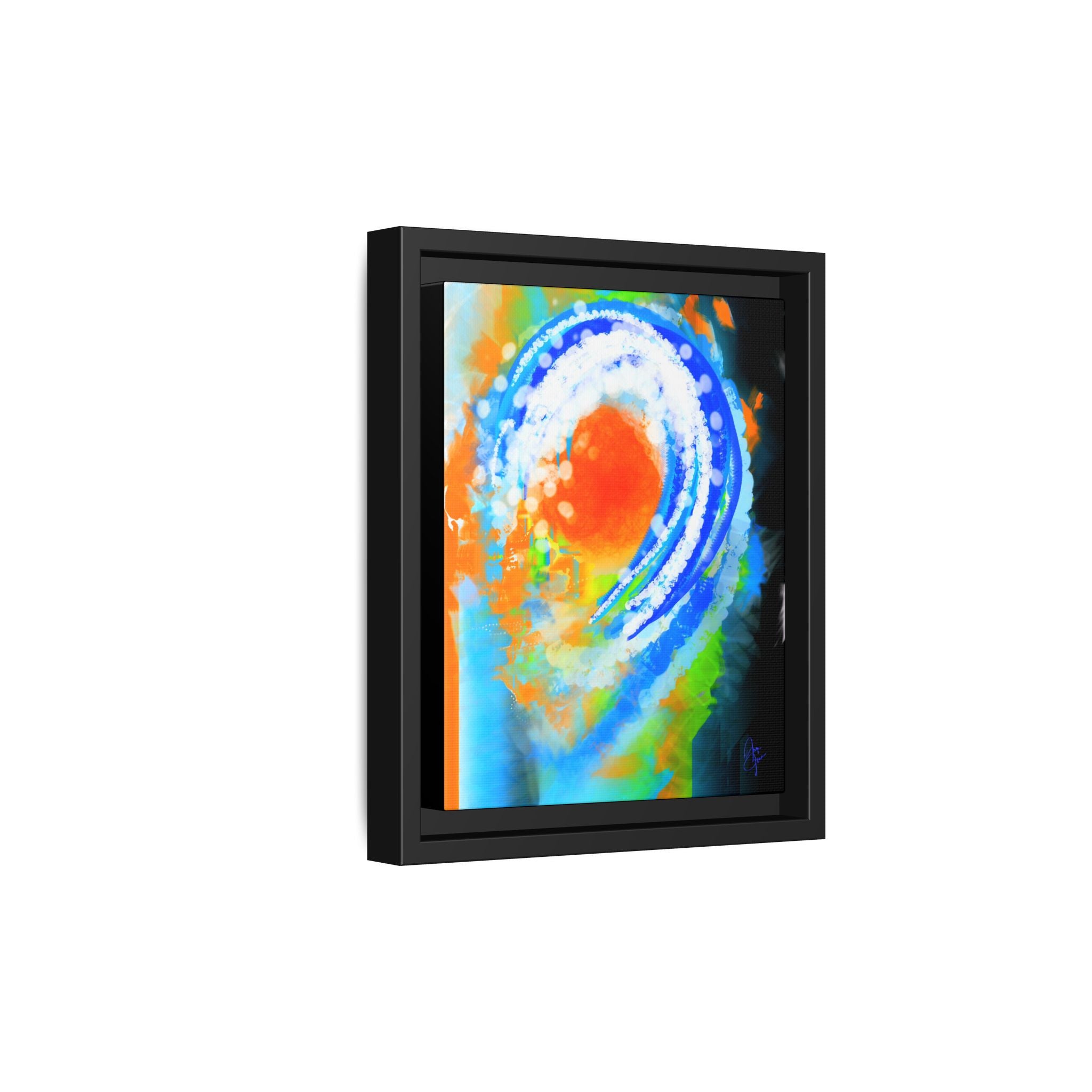 Abstract Ocean Wave Matte Canvas Print — Framed Multi‑Color Wall Art