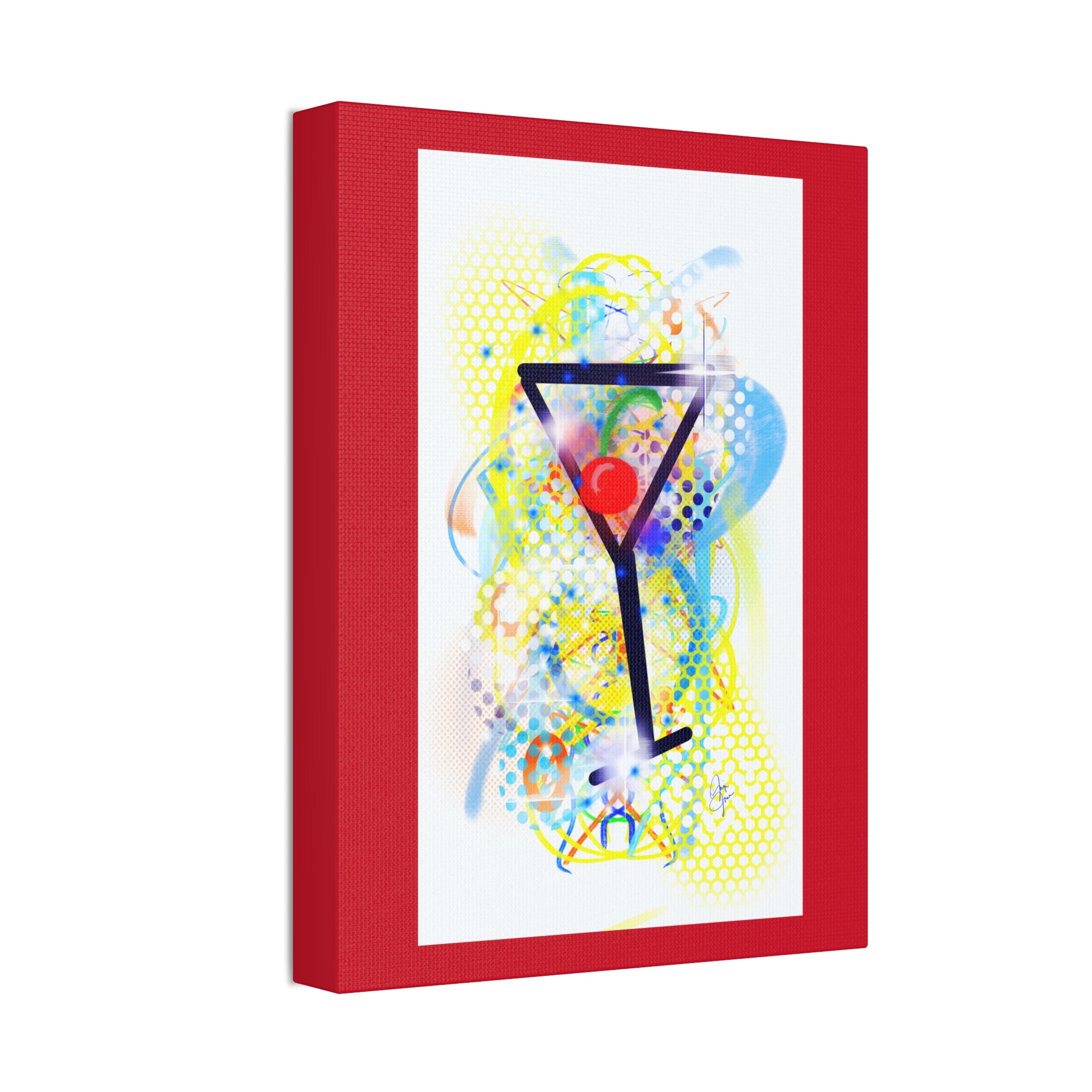 Martini Pop Art Canvas Print — Colorful Cocktail Wall Art (Stretched Canvas 1.5")