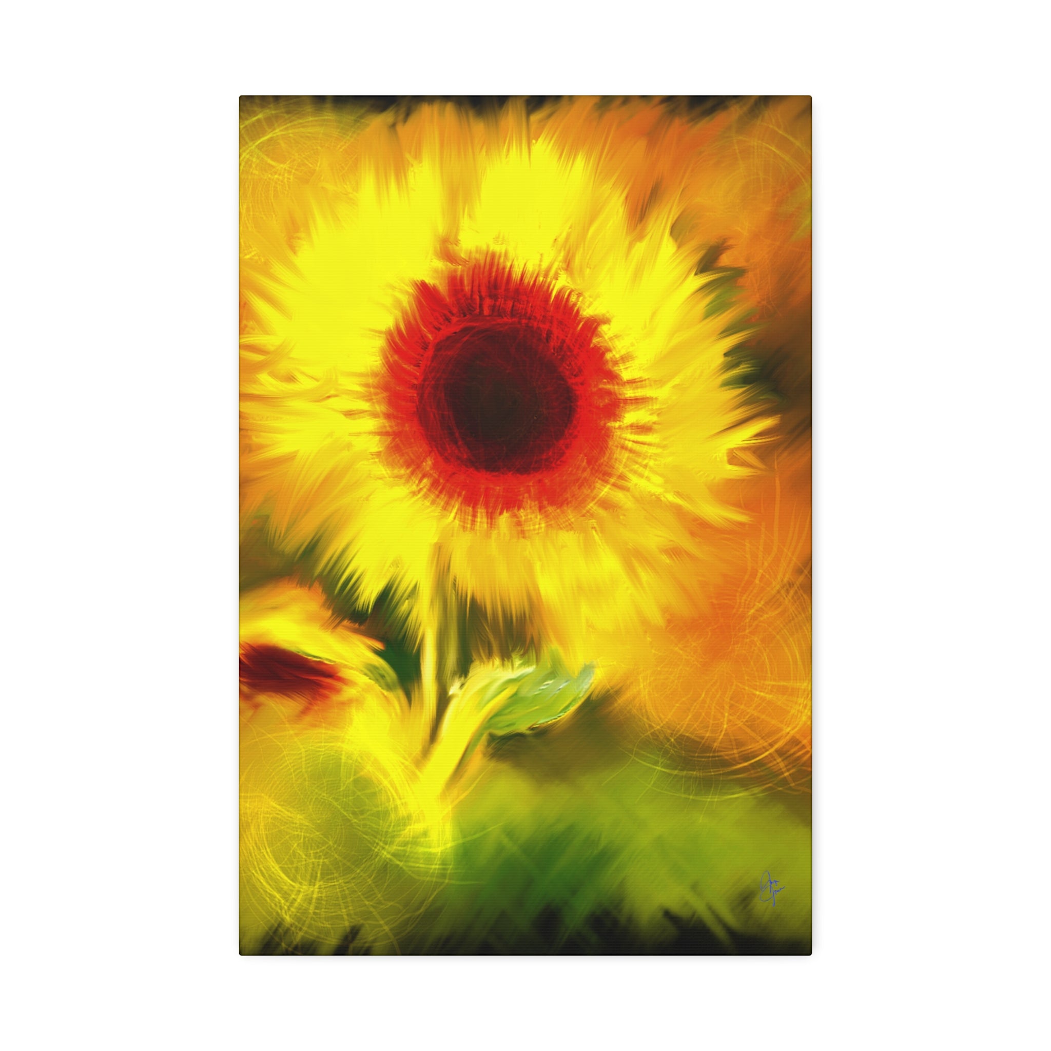 Sunflower Canvas Print – Bright Yellow Floral Wall Art (Stretched 1.5")