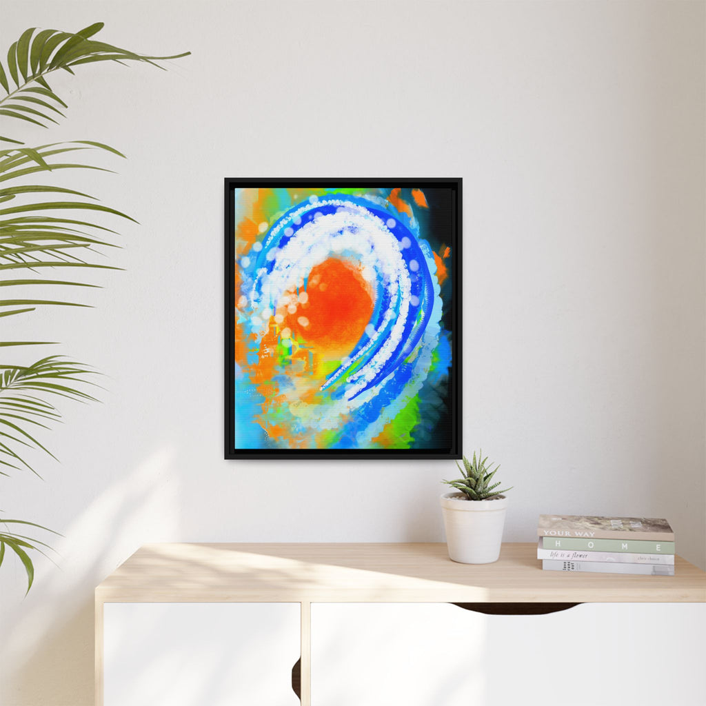 Abstract Ocean Wave Matte Canvas Print — Framed Multi‑Color Wall Art