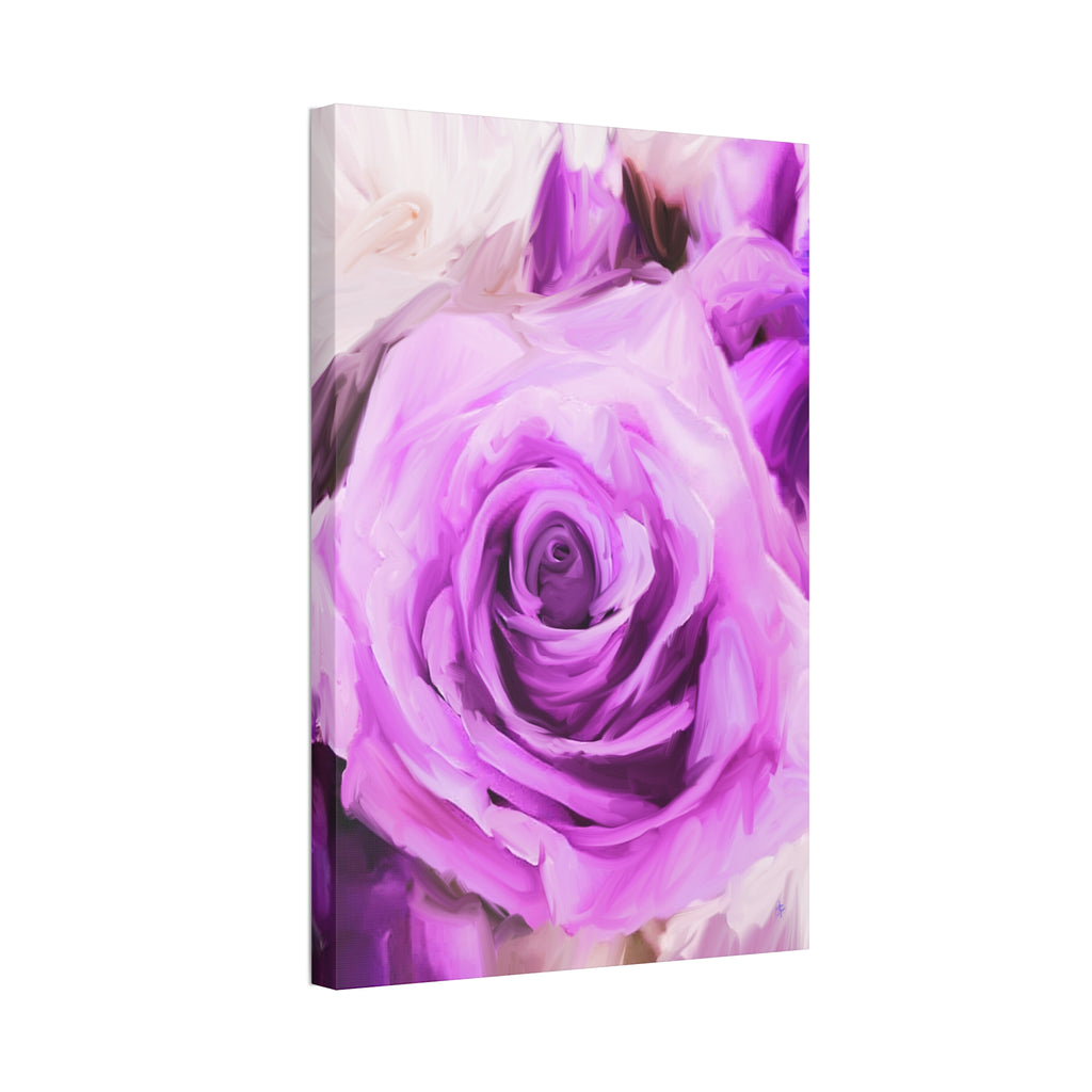 Lavender Rose Abstract Canvas Print — Stretched 1.5" Wall Art