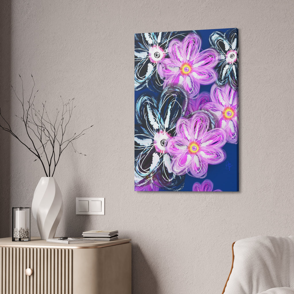 Floral Neon Abstract Canvas
