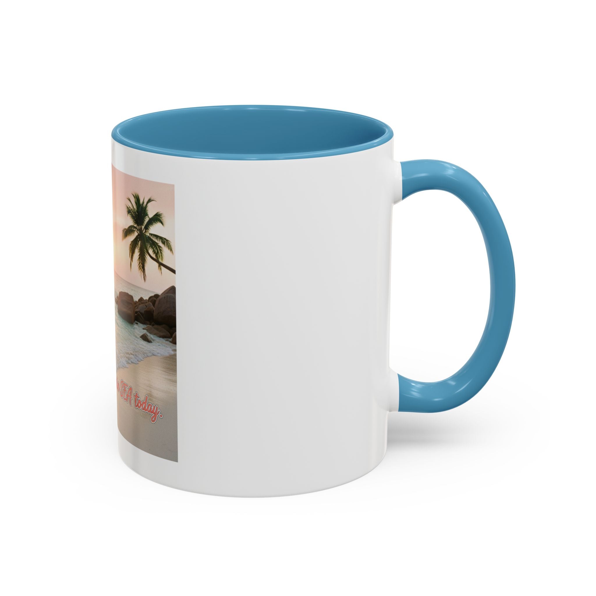 Tropical Beach Coffee Mug — Sunset Palm Ocean Accent Mug (11/15 oz)