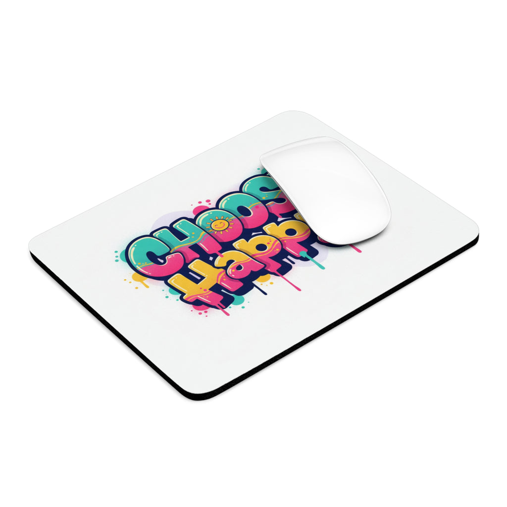 Choose Happy! Colorful Graffiti Mouse Pad — Motivational Desk Accessory