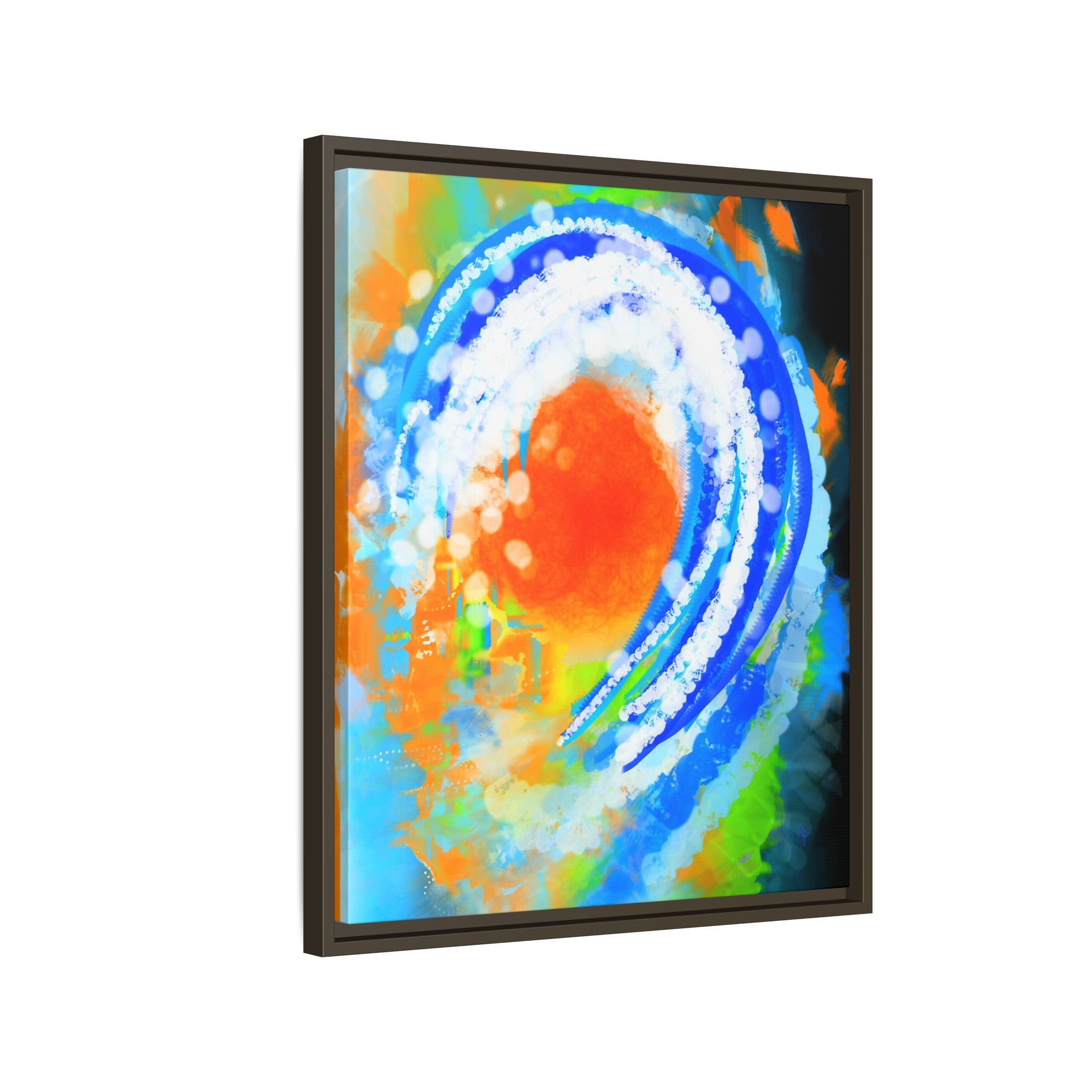 Abstract Ocean Wave Matte Canvas Print — Framed Multi‑Color Wall Art