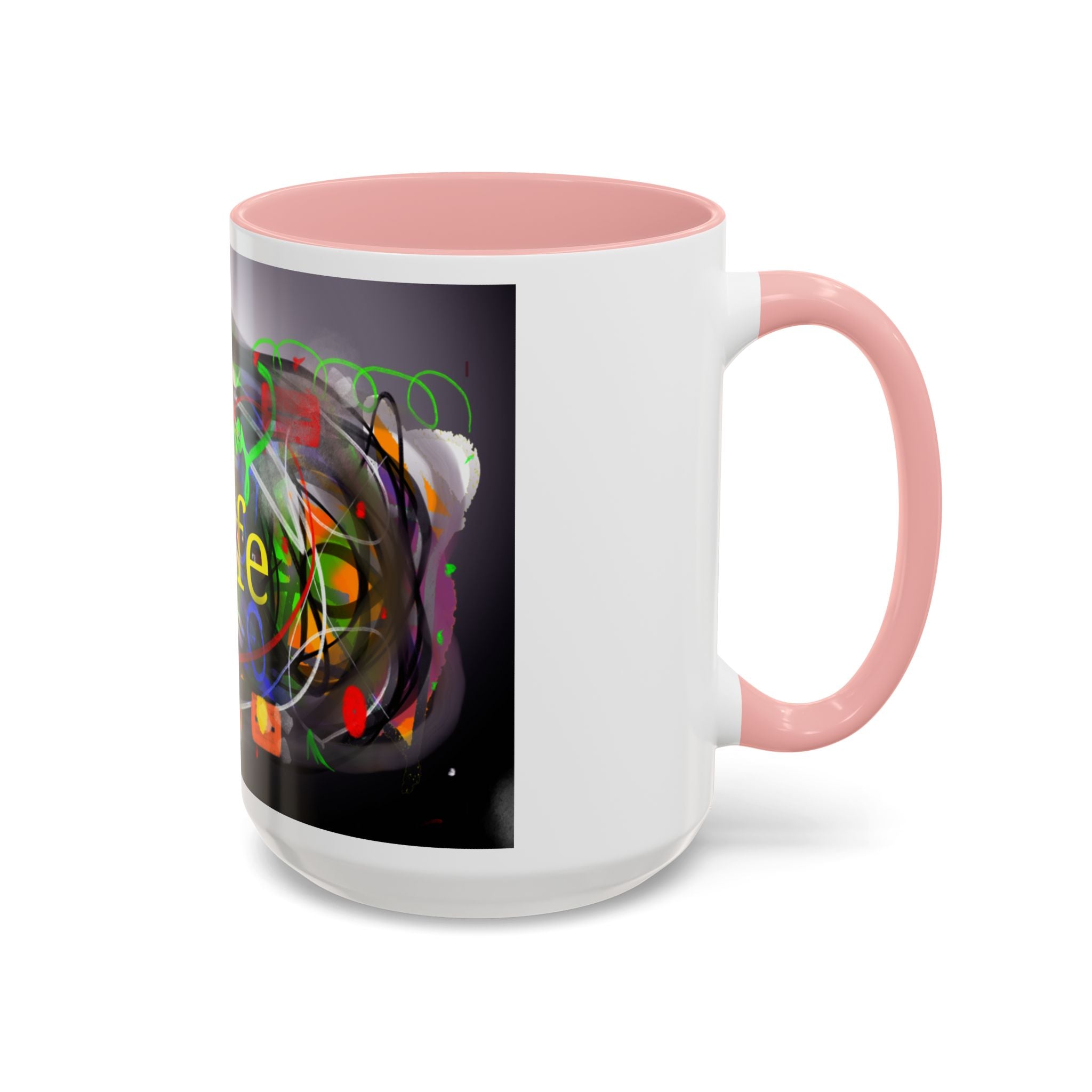 Abstract 'Live Your Life' Accent Coffee Mug — Colorful Artistic Ceramic Mug (11/15oz)