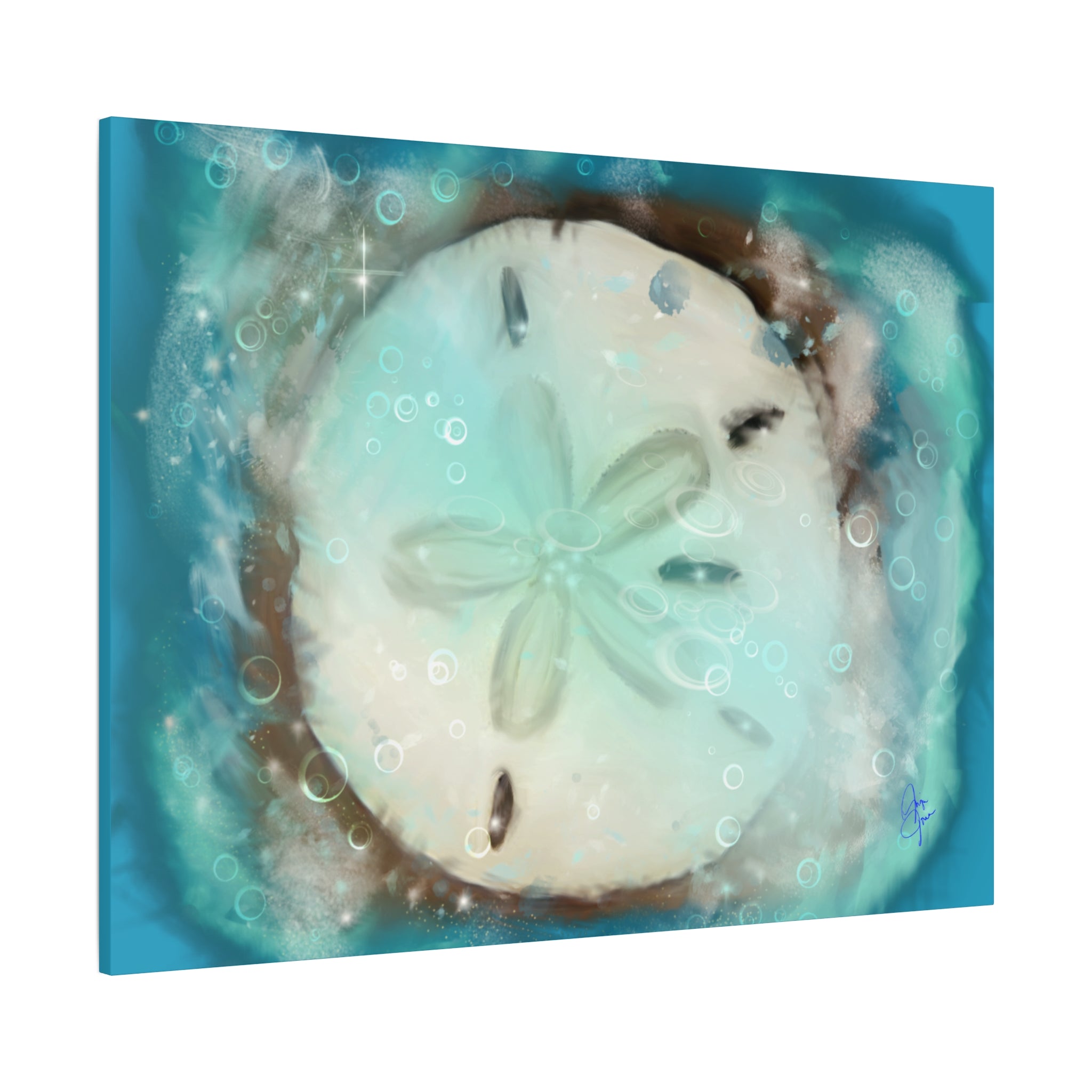 Sand Dollar Ocean Canvas Wall Art — Beach Coastal Nautical Decor