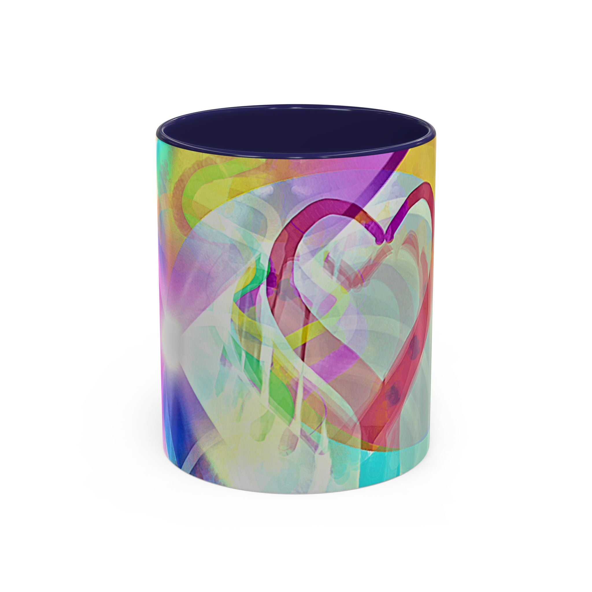 Colorful Heart Coffee Mug – Vibrant Abstract Love Accent Mug (11/15oz)