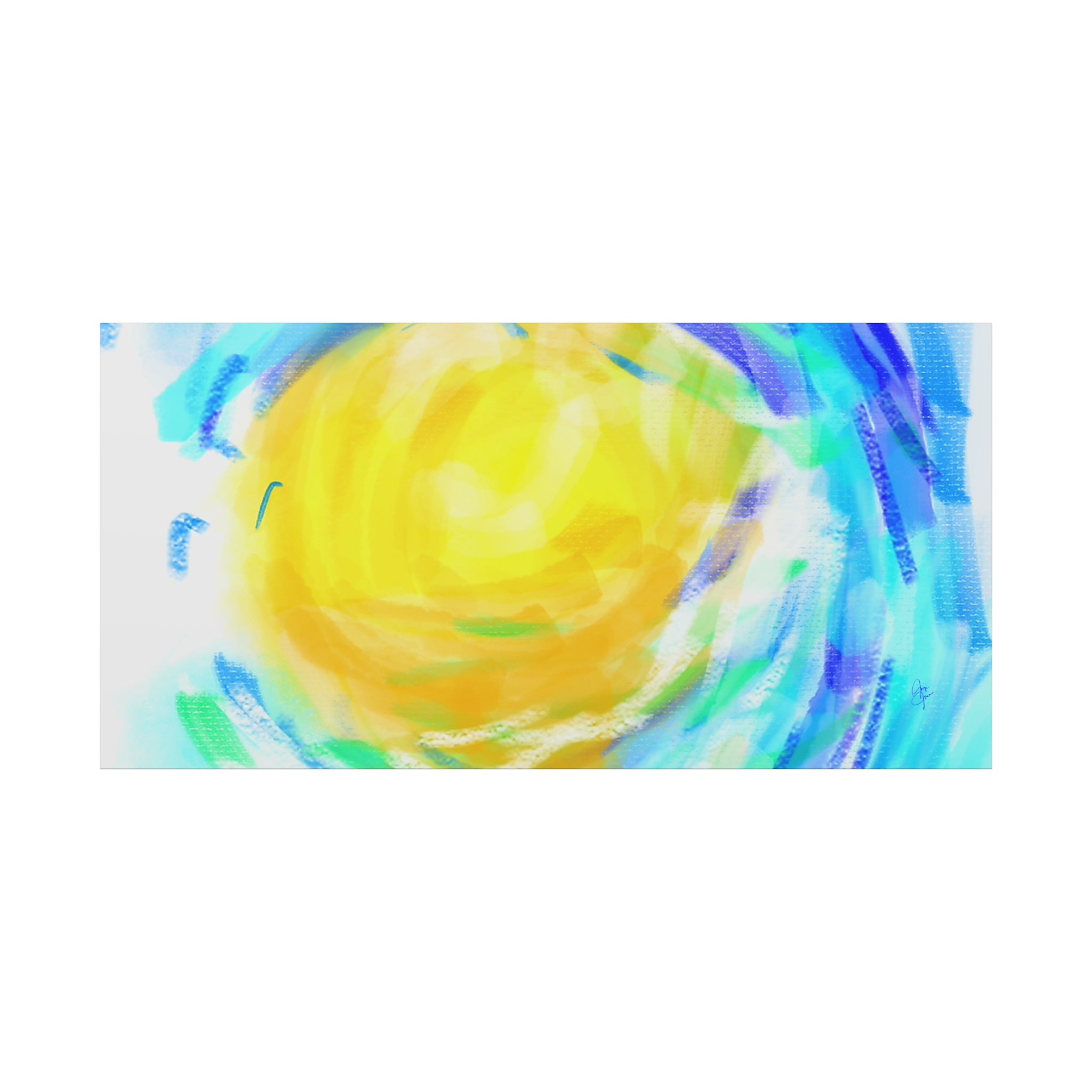 Abstract Sunburst Canvas Art — Vibrant Swirl Matte Stretched Canvas