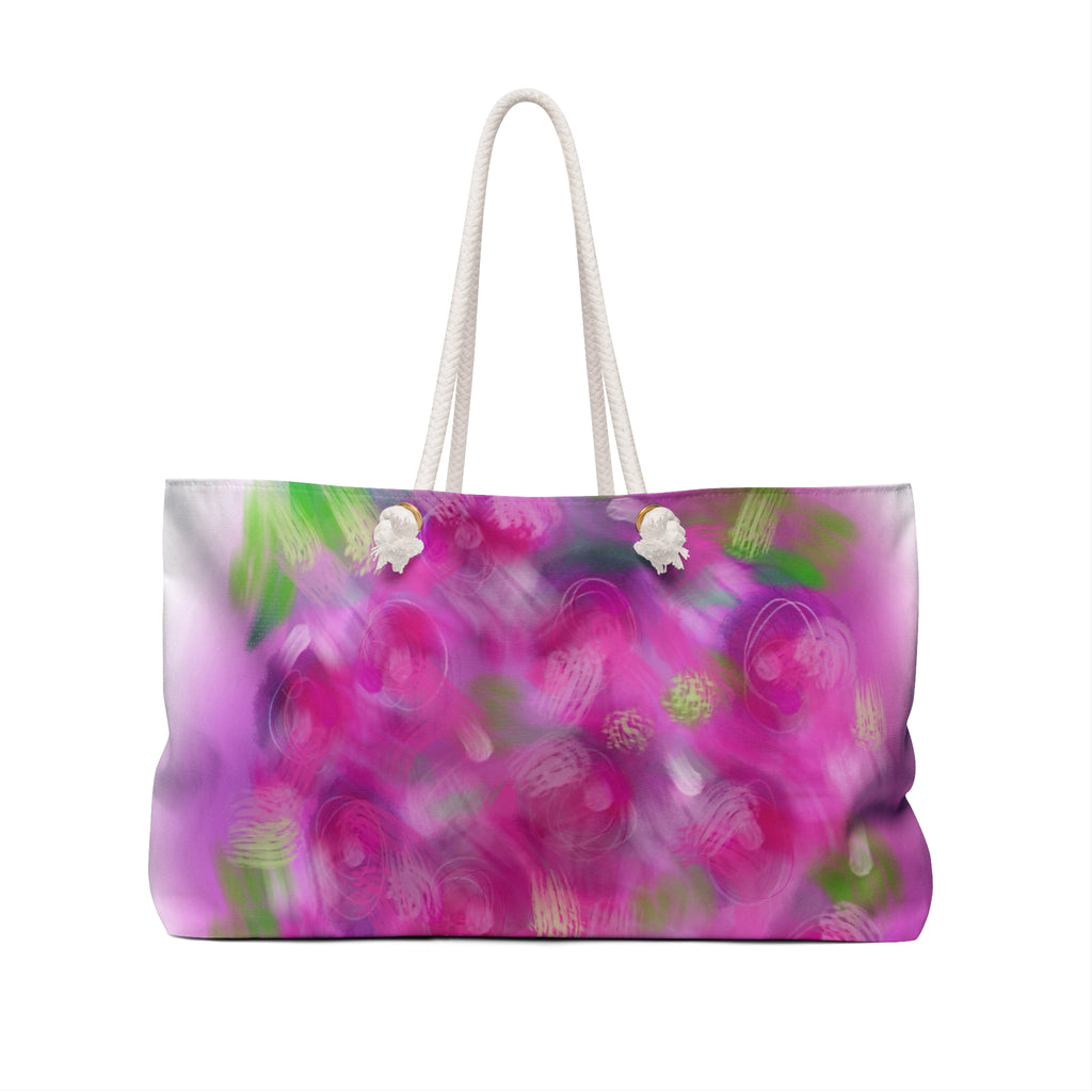 Pink Floral Weekender Bag — Blurred Rose Travel Tote