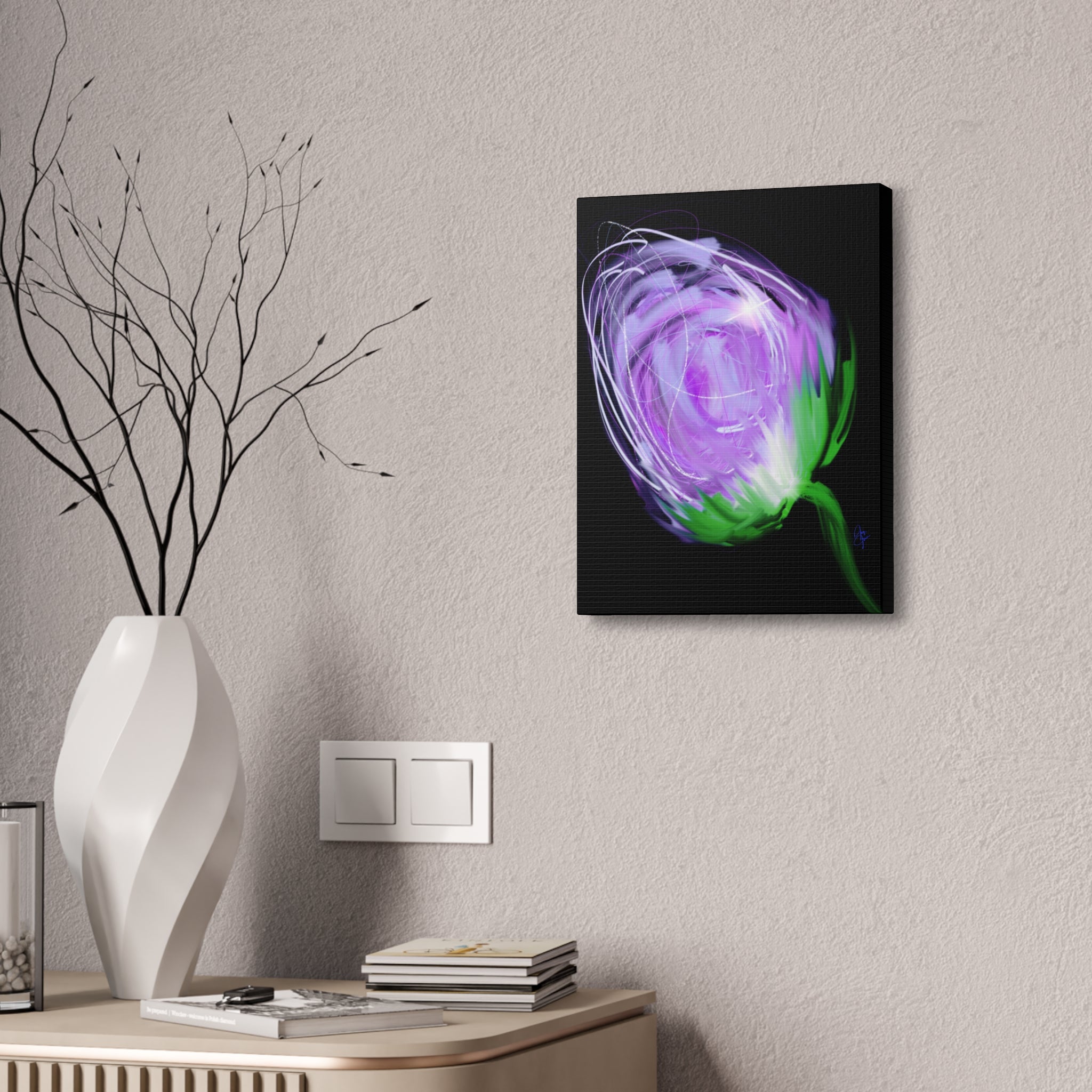 Abstract Purple Bloom Canvas Print — Stretched 1.5" Wall Art