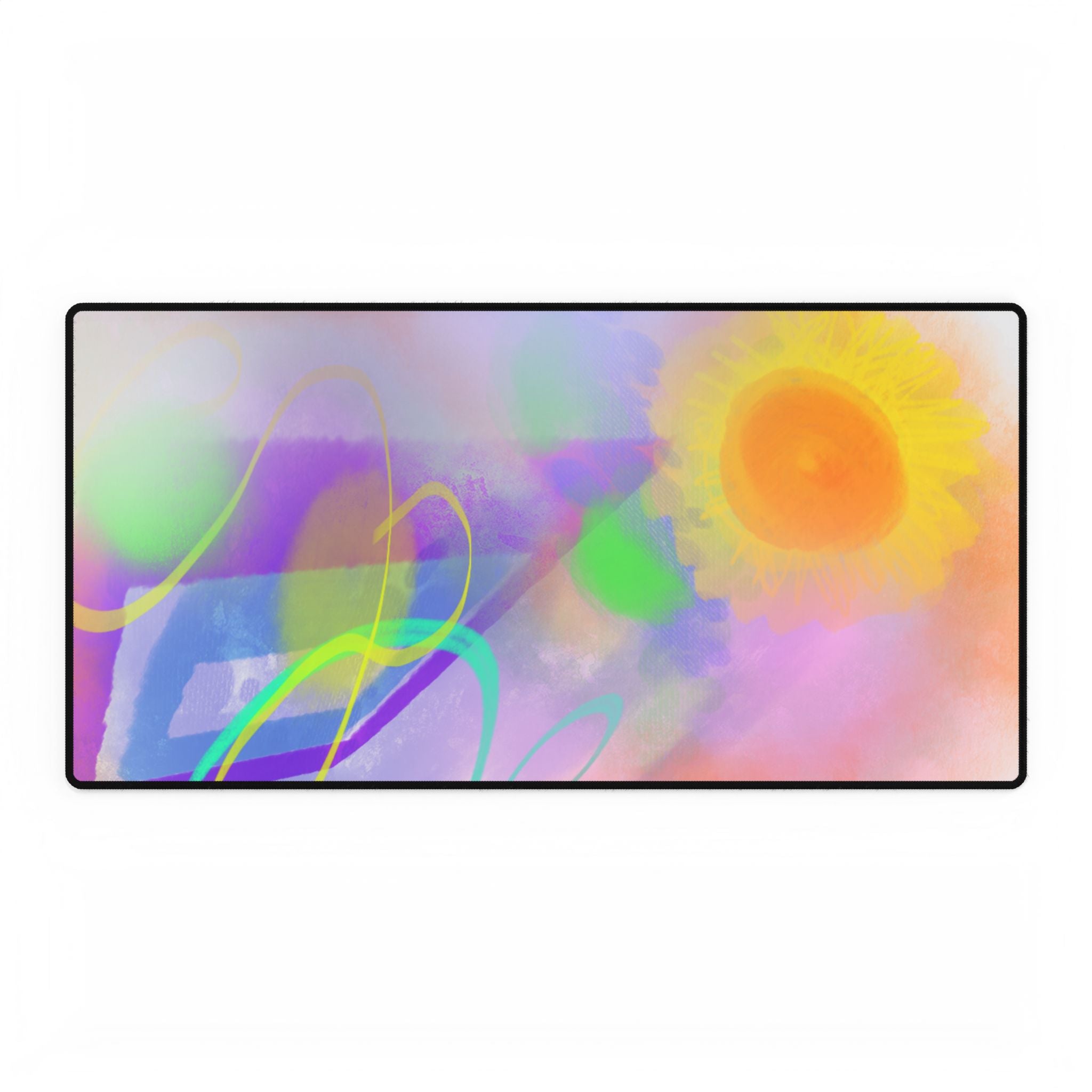 Sunshine Pastel Abstract Desk Mat — Large Artistic Mouse Pad