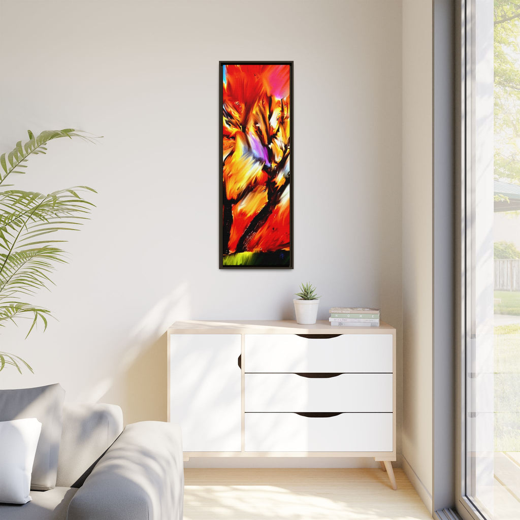 Framed Matte Canvas Print — Vibrant Tree Landscape