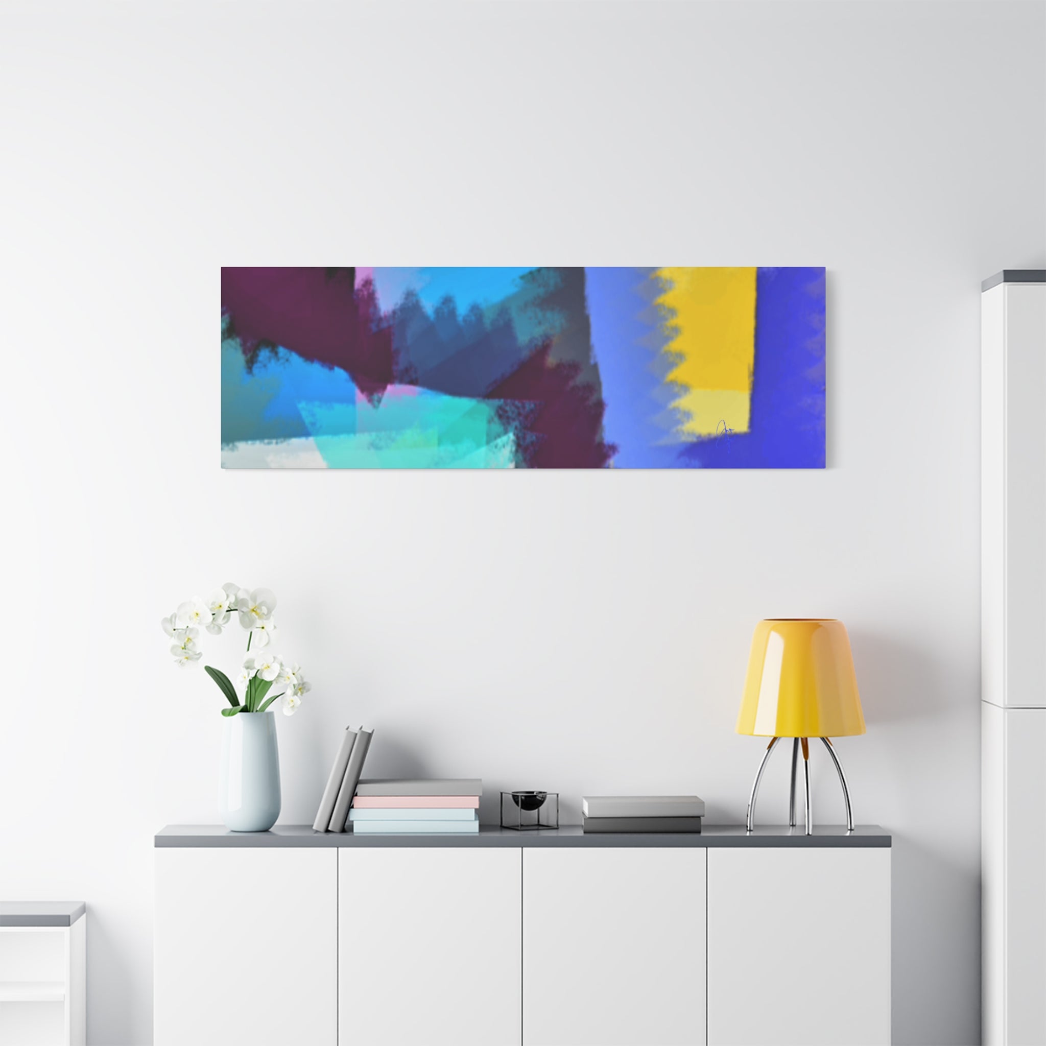 Abstract Color Burst Canvas Print — Vibrant Geometric Wall Art