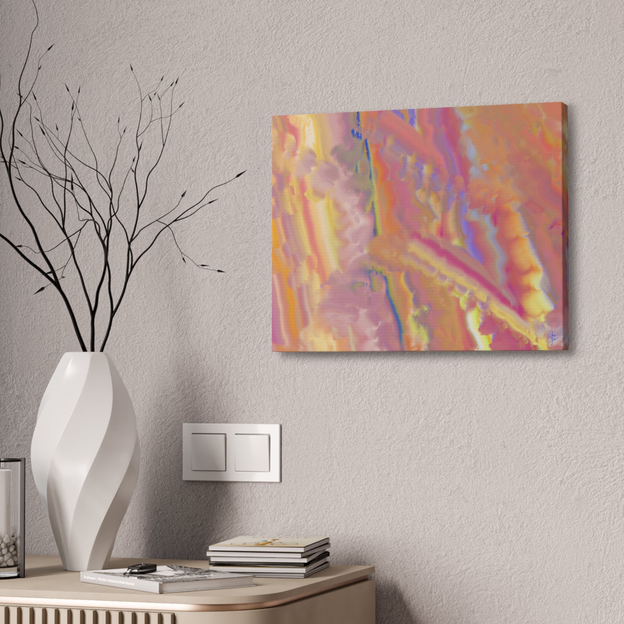 Abstract Sunset Hues Canvas — 1.5" Stretched Wall Art