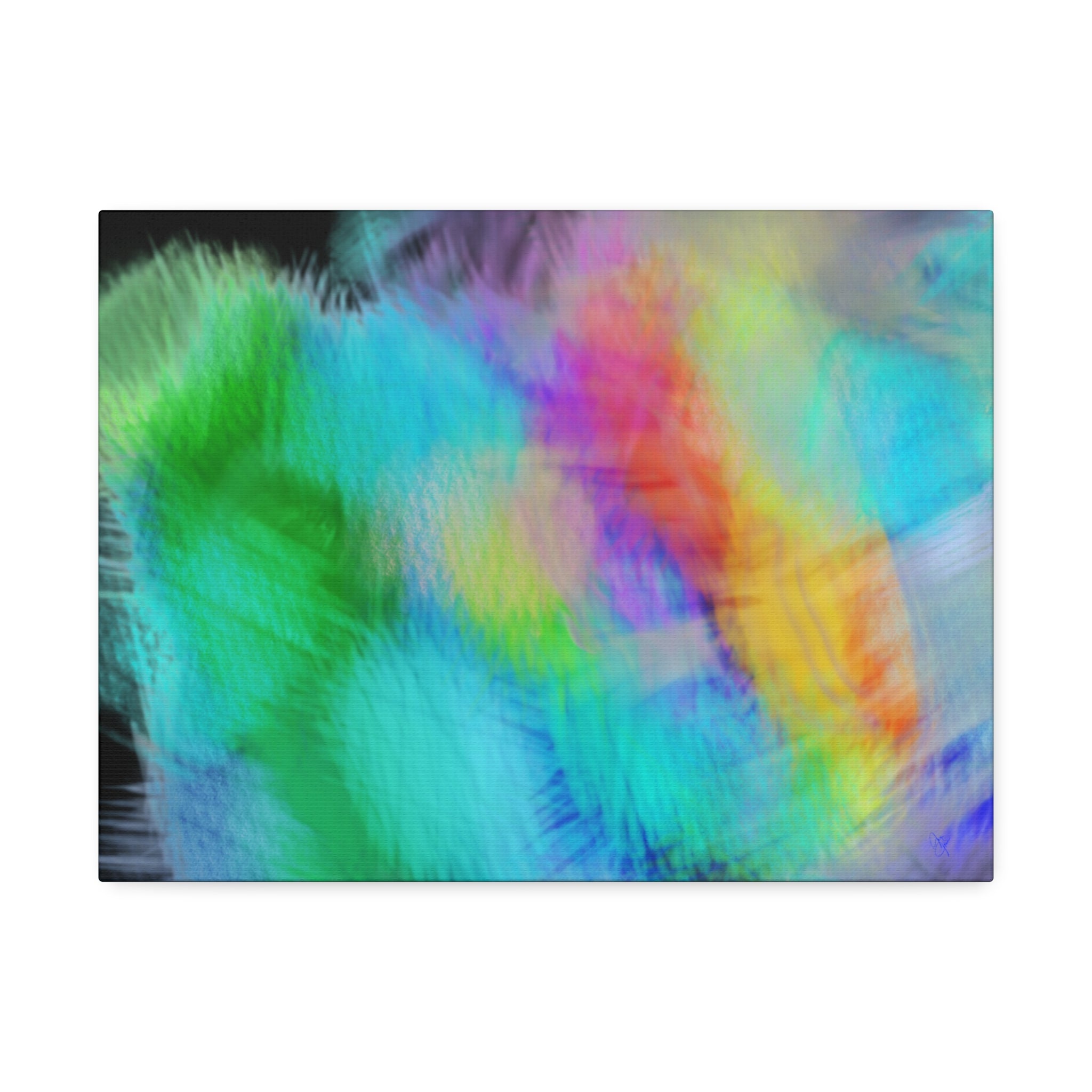 Abstract Pastel Watercolor Canvas Wall Art – Vibrant Rainbow Clouds Stretched Canvas
