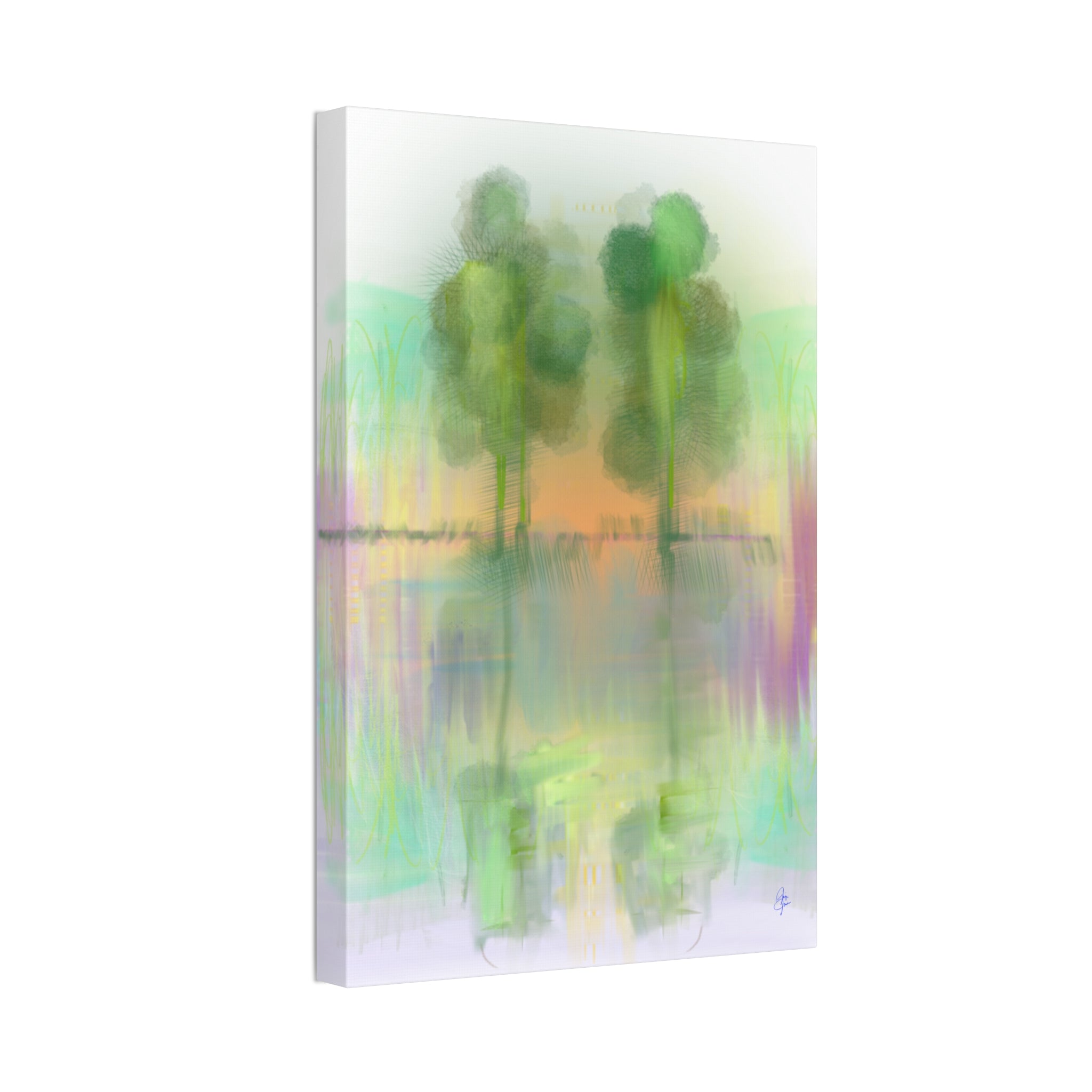 Serene Pastel Trees Canvas Print — Stretched 1.5"
