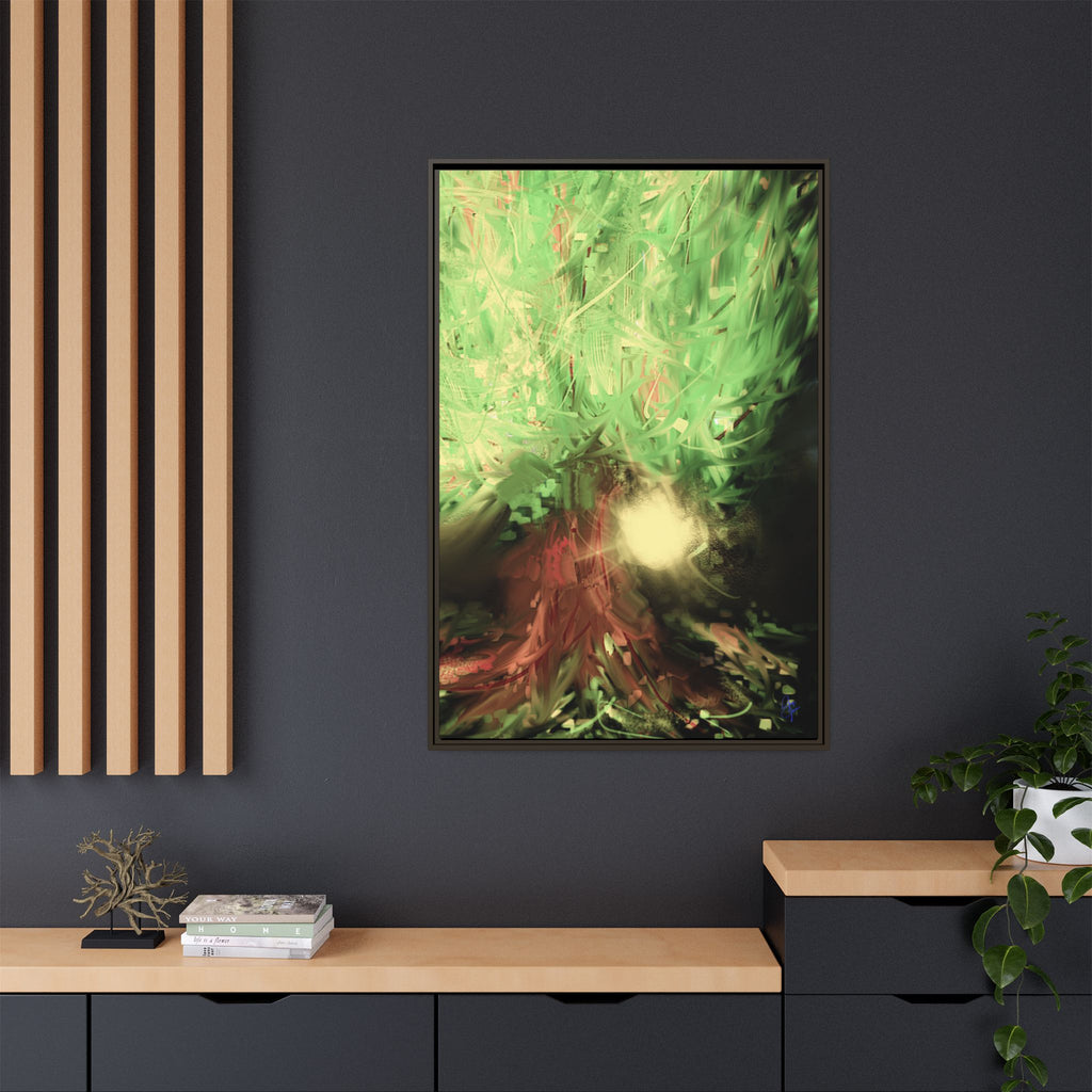 Sunset Tree Matte Canvas Framed Wall Art