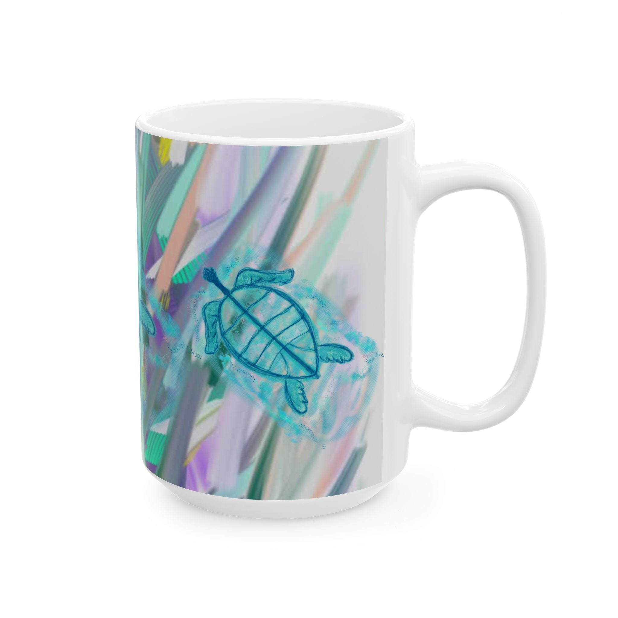 Sea Turtle Ceramic Mug — Blue Ocean Vibes 11oz/15oz