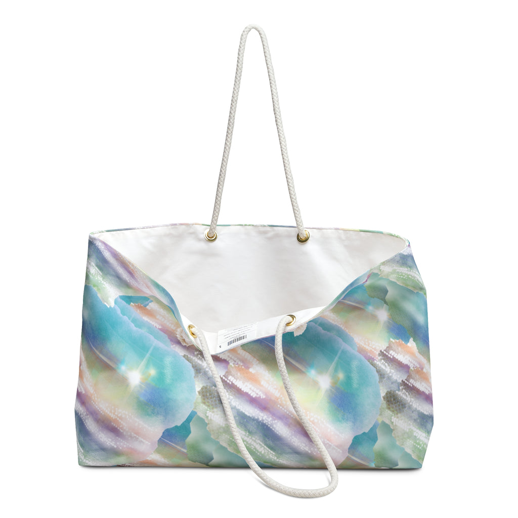 Abstract Pastel Weekender Bag – Beach Tote with Watercolor Pearl Pattern