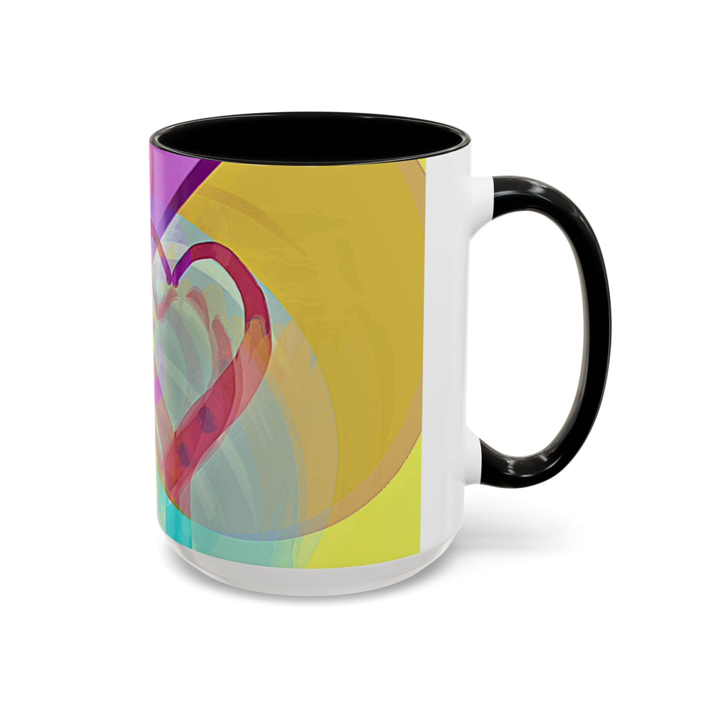 Colorful Heart Coffee Mug – Vibrant Abstract Love Accent Mug (11/15oz)