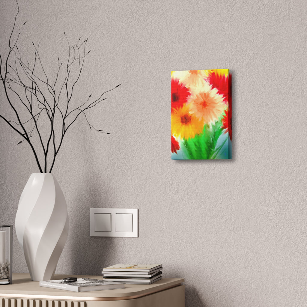 Bright Floral Abstract Canvas Wall Art — Stretched 1.5"