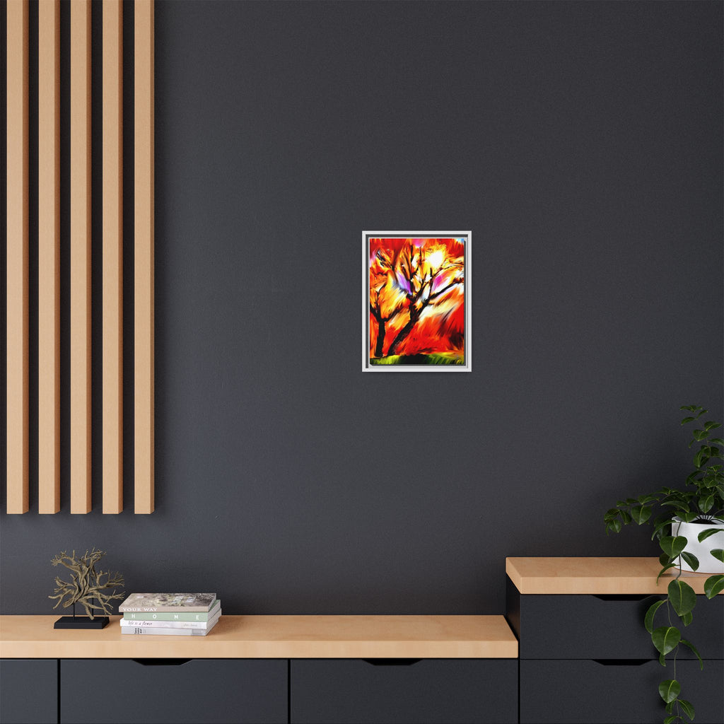 Framed Matte Canvas Print — Vibrant Tree Landscape