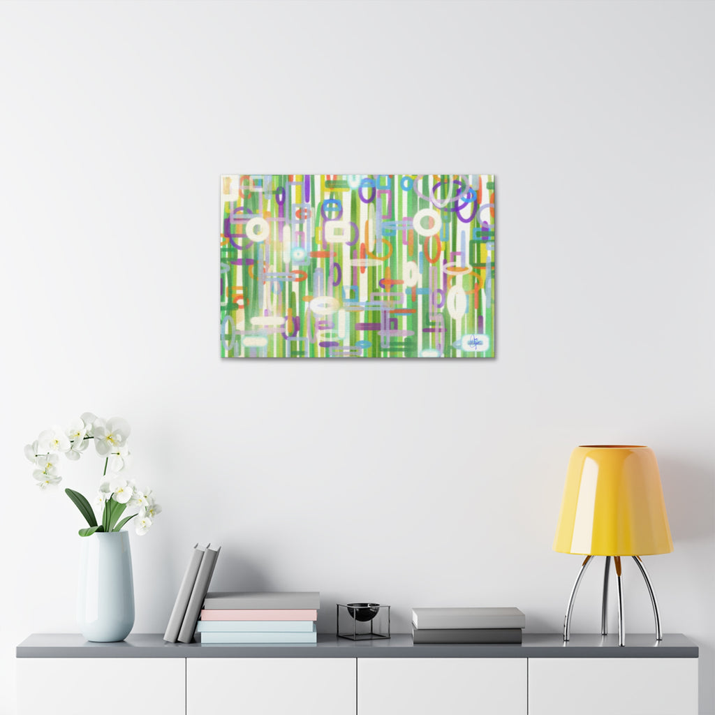 Contemporary Flower Garden Canvas Stretched 1.5"