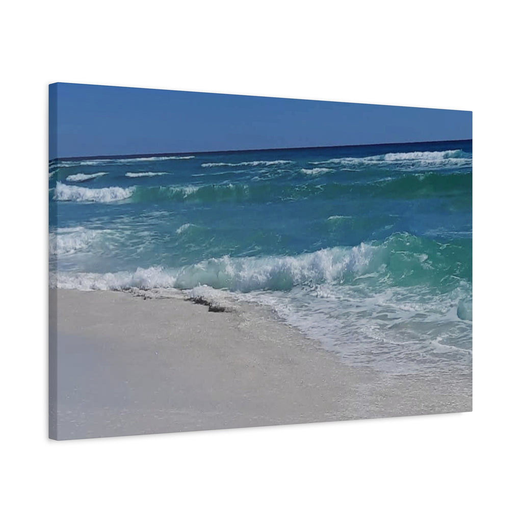 Seaside Waves Matte Canvas Print — Stretched Beach Wall Art