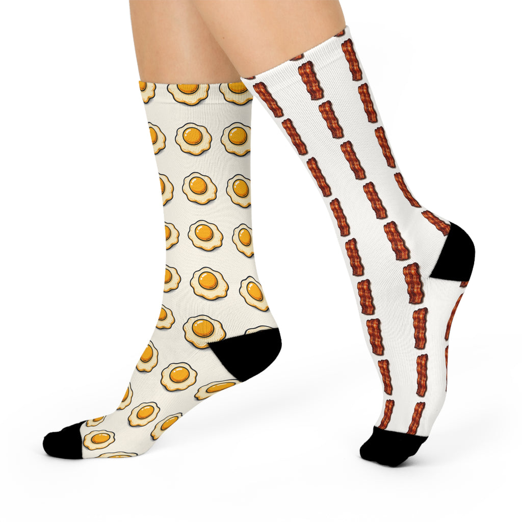 Breakfast Socks — Fried Egg & Bacon Cushioned Crew Socks