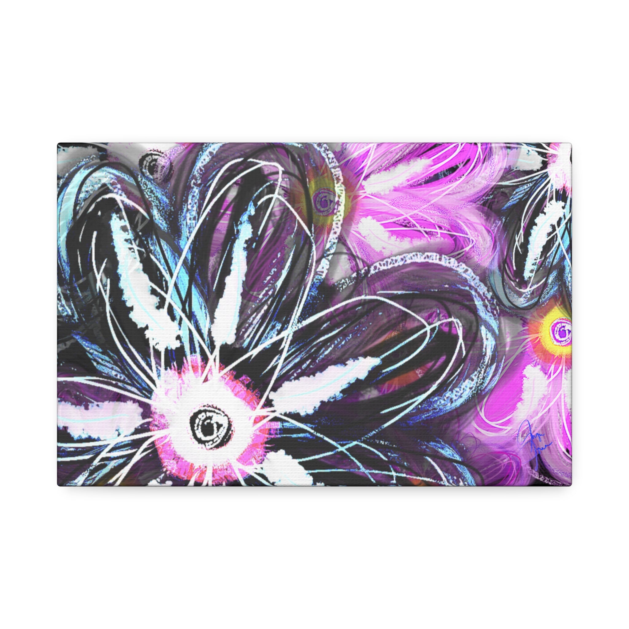 Floral Neon Abstract Canvas