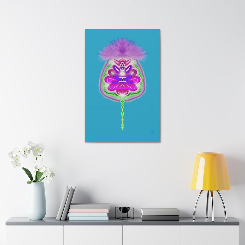 Abstract Purple Floral Canvas Wall Art — Stretched 1.5"