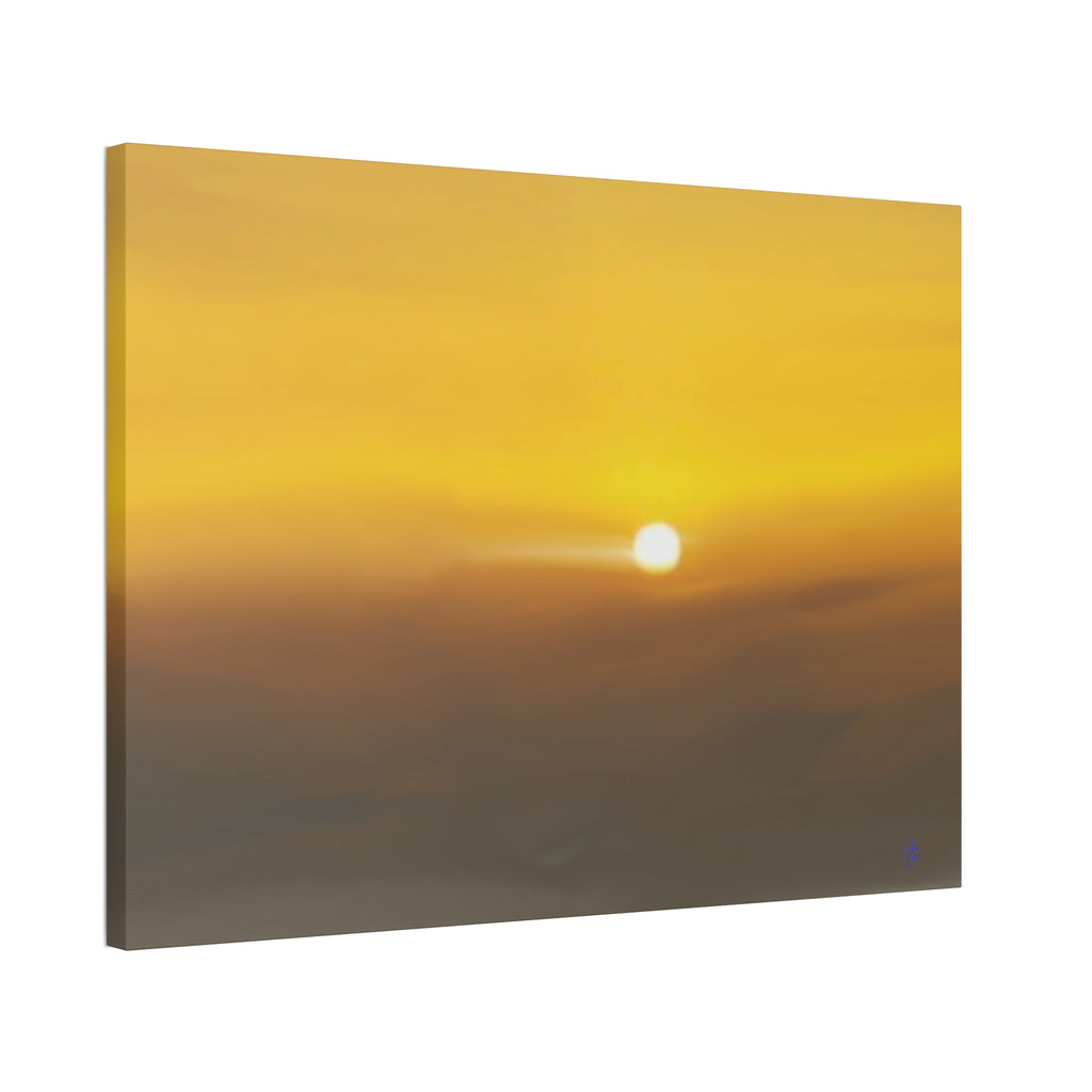 Golden Sunrise Canvas Wall Art — Tranquil Sunrise Stretched Canvas