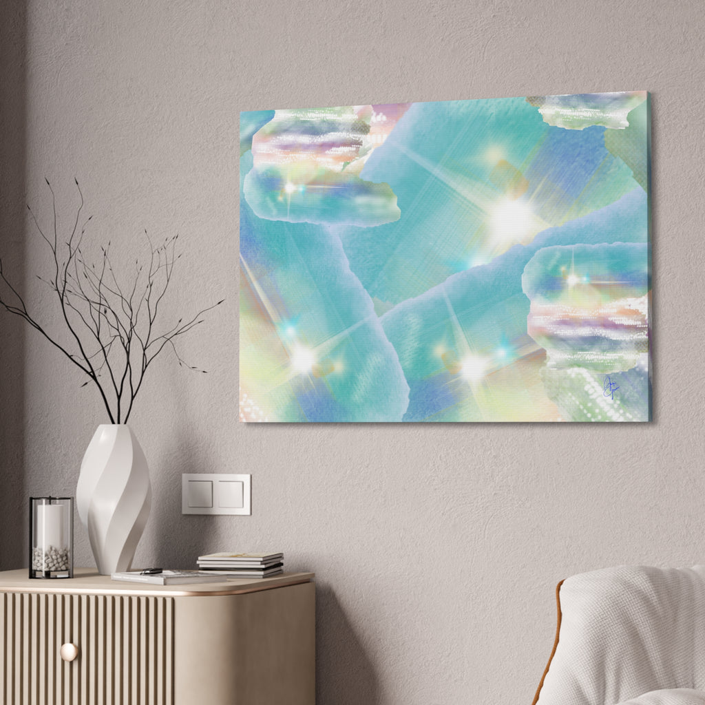 Iridescent Dreamscape Canvas Wall Art — Pastel Sea Glass Abstract