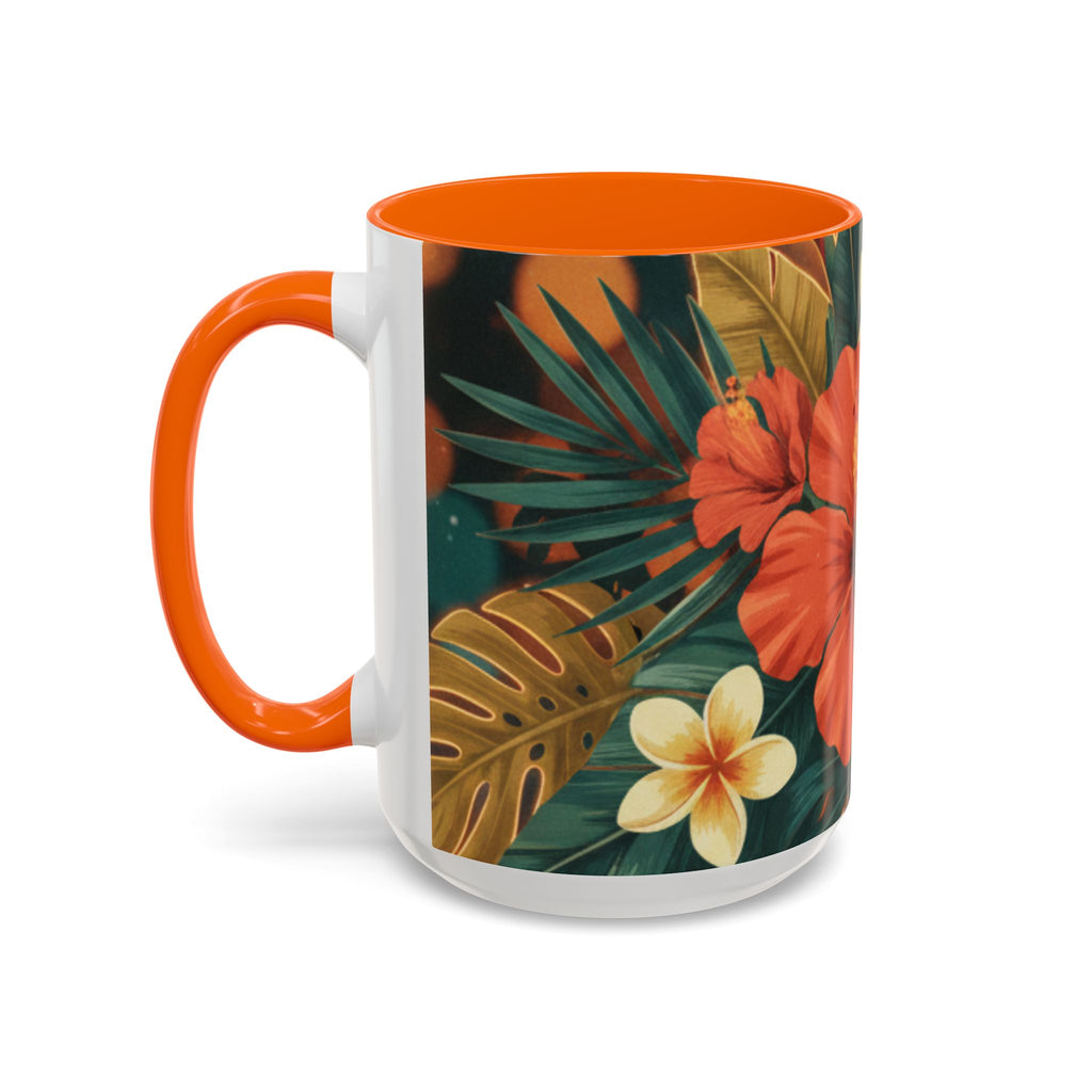 Hibiscus Tropical Coffee Mug — Floral Island Accent Mug (11/15 oz)
