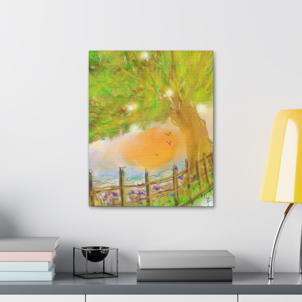 Abstract Tree Canvas Print — Black & White or Vibrant Color