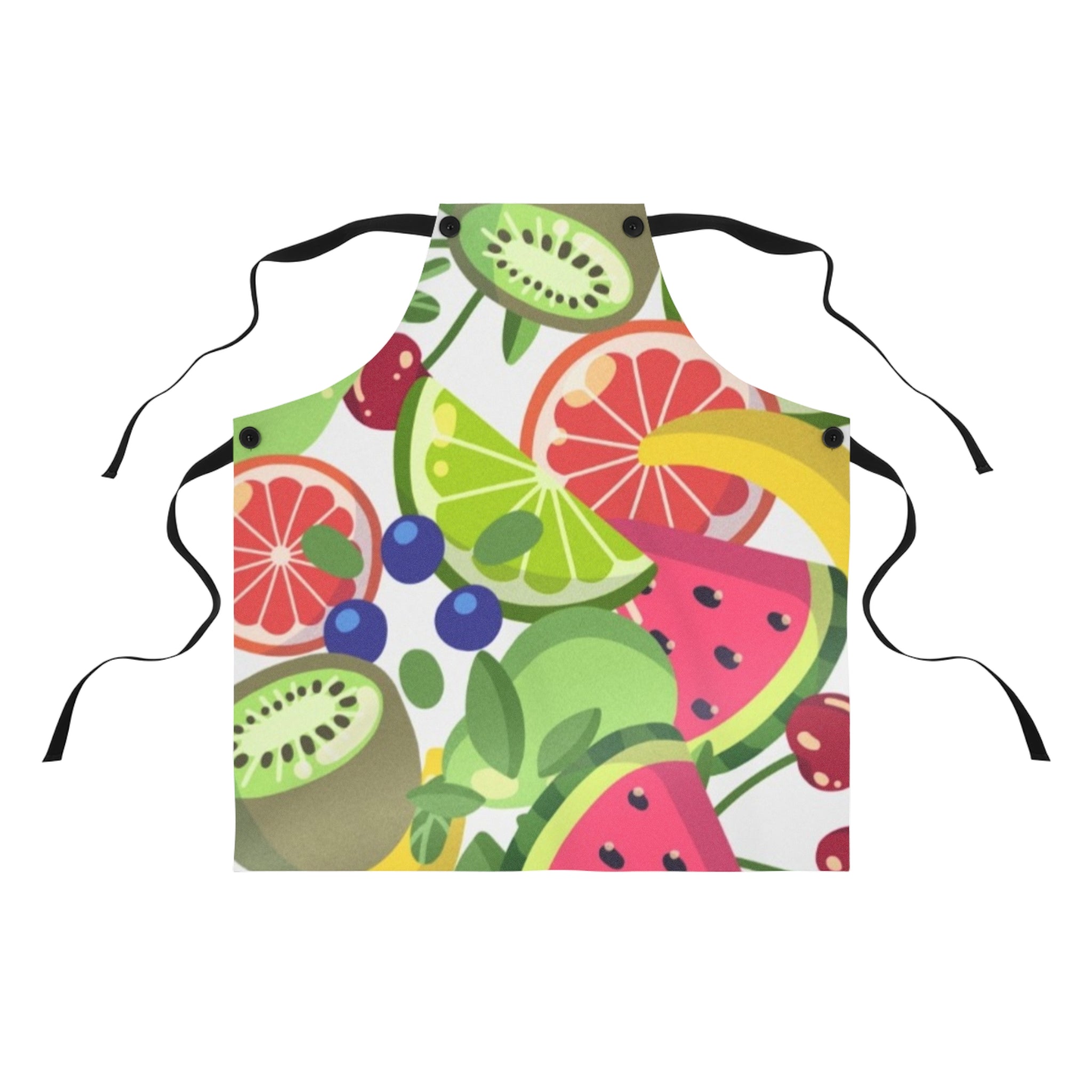 Fruit Pattern Apron — Colorful Summer Citrus & Watermelon Kitchen Apron