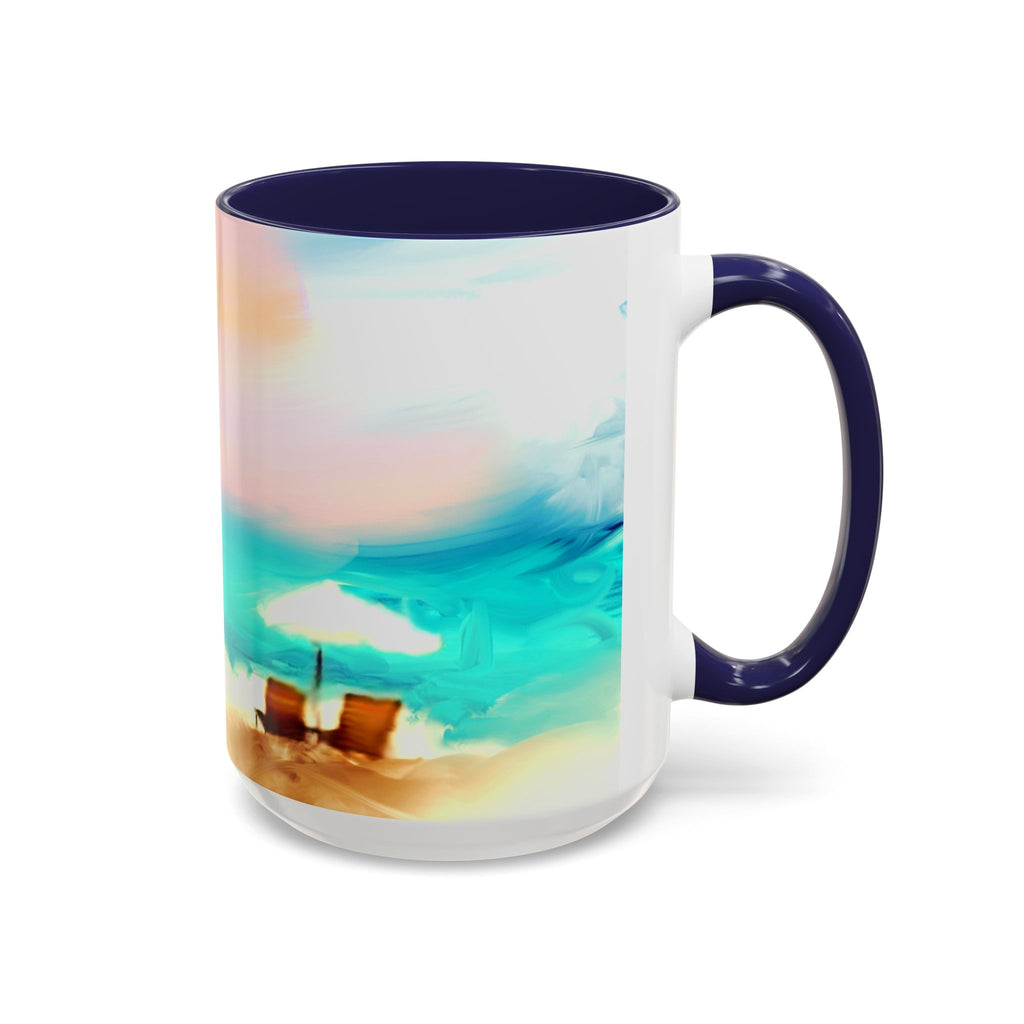 Beach Sunrise Accent Coffee Mug — Tropical Ocean Scene 11/15oz