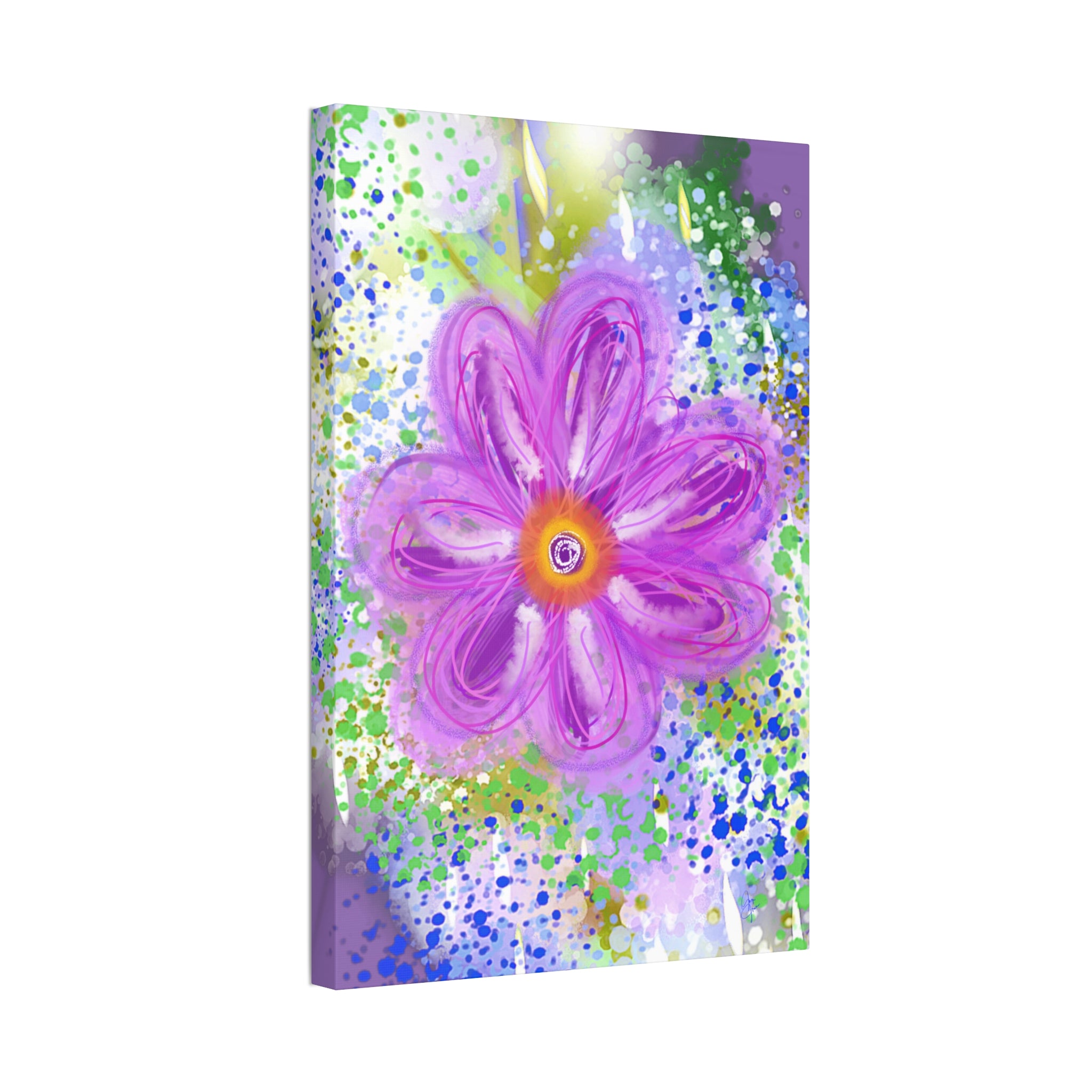 Purple Bloom Floral Canvas - Stretched 1.5" Wall Art