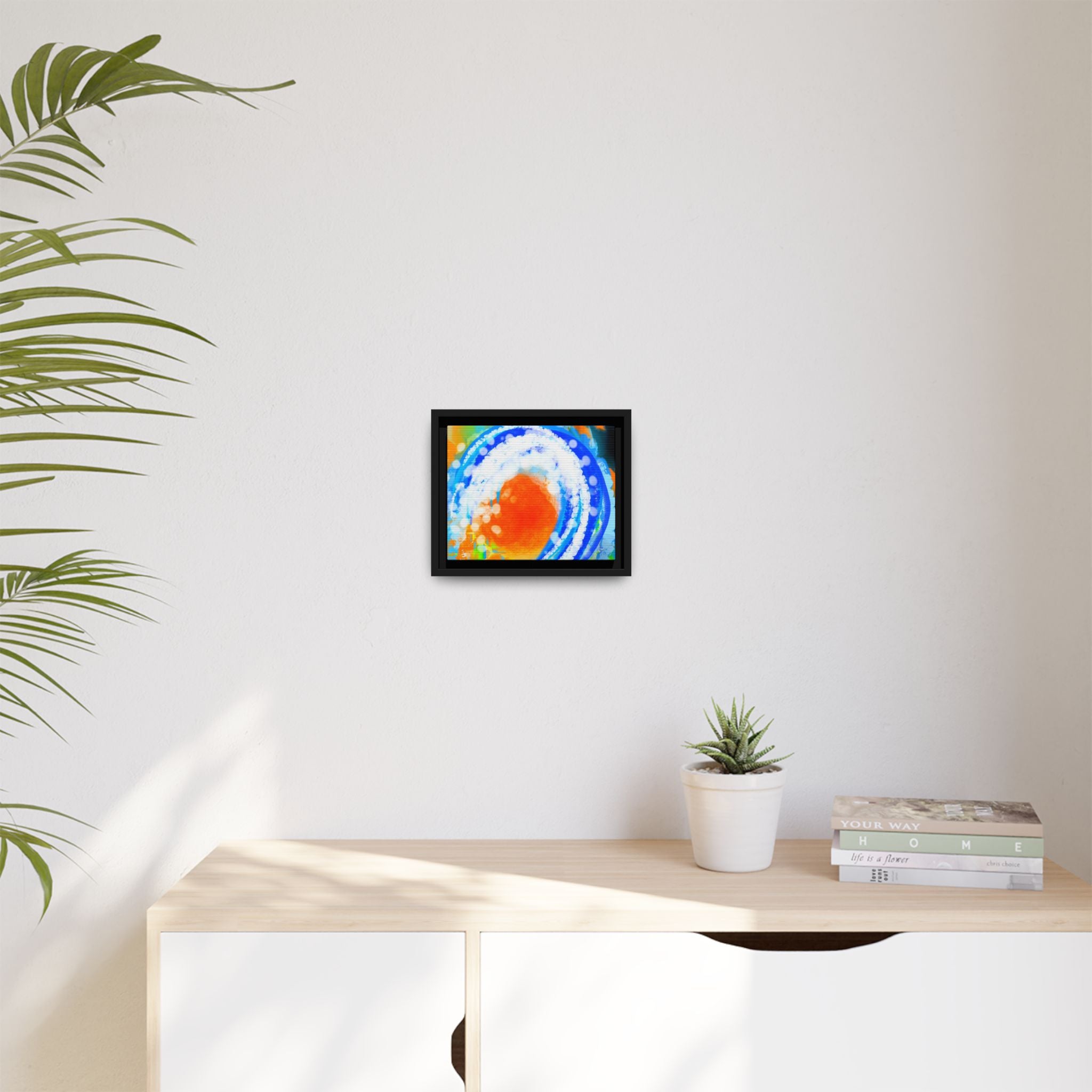 Abstract Ocean Wave Matte Canvas Print — Framed Multi‑Color Wall Art