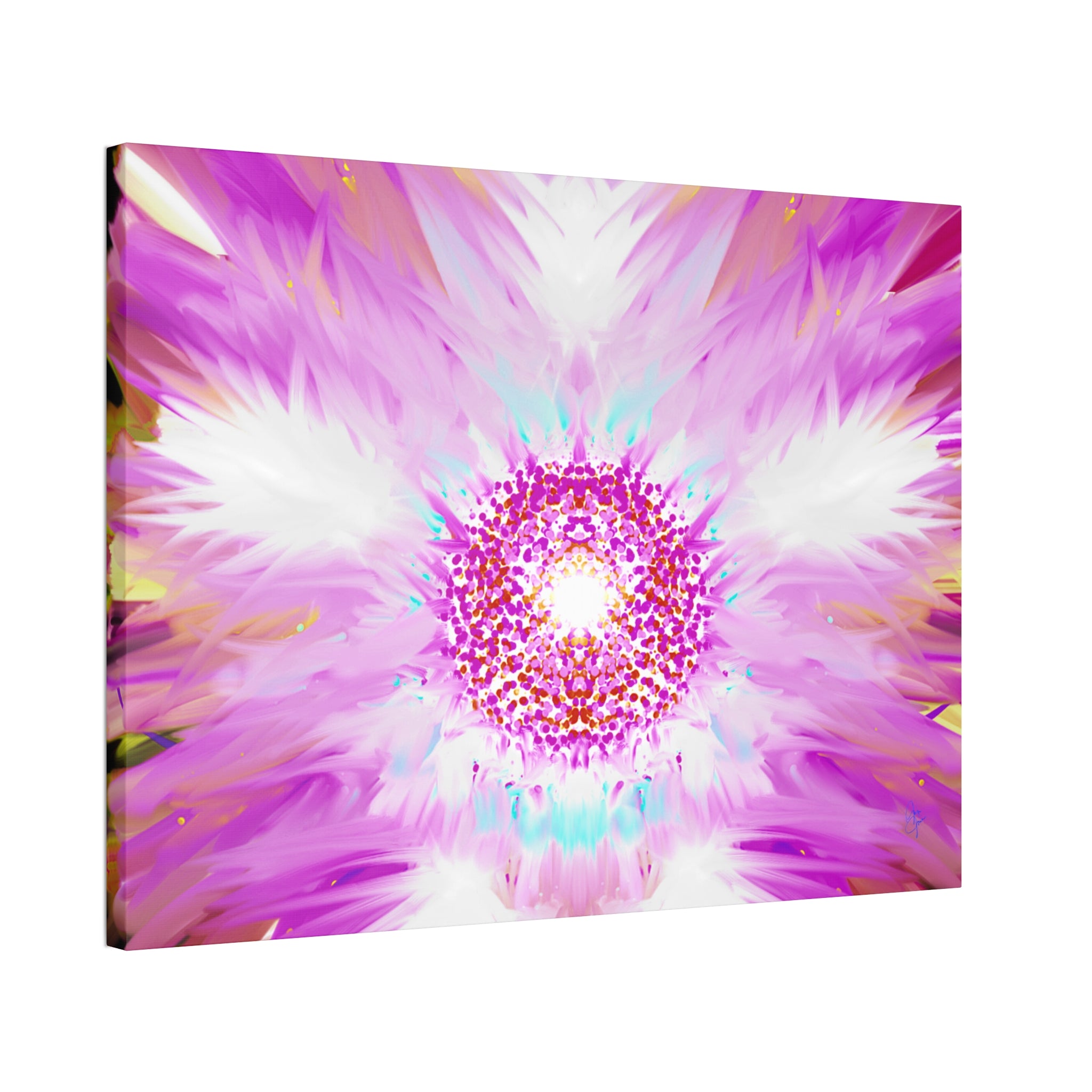 Pink Floral Mandala Canvas Print — Stretched Wall Art