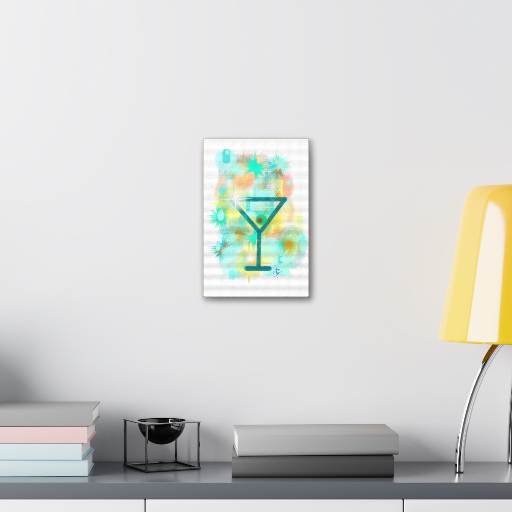 Martini Pop Art Canvas — Colorful Retro Cocktail Wall Art