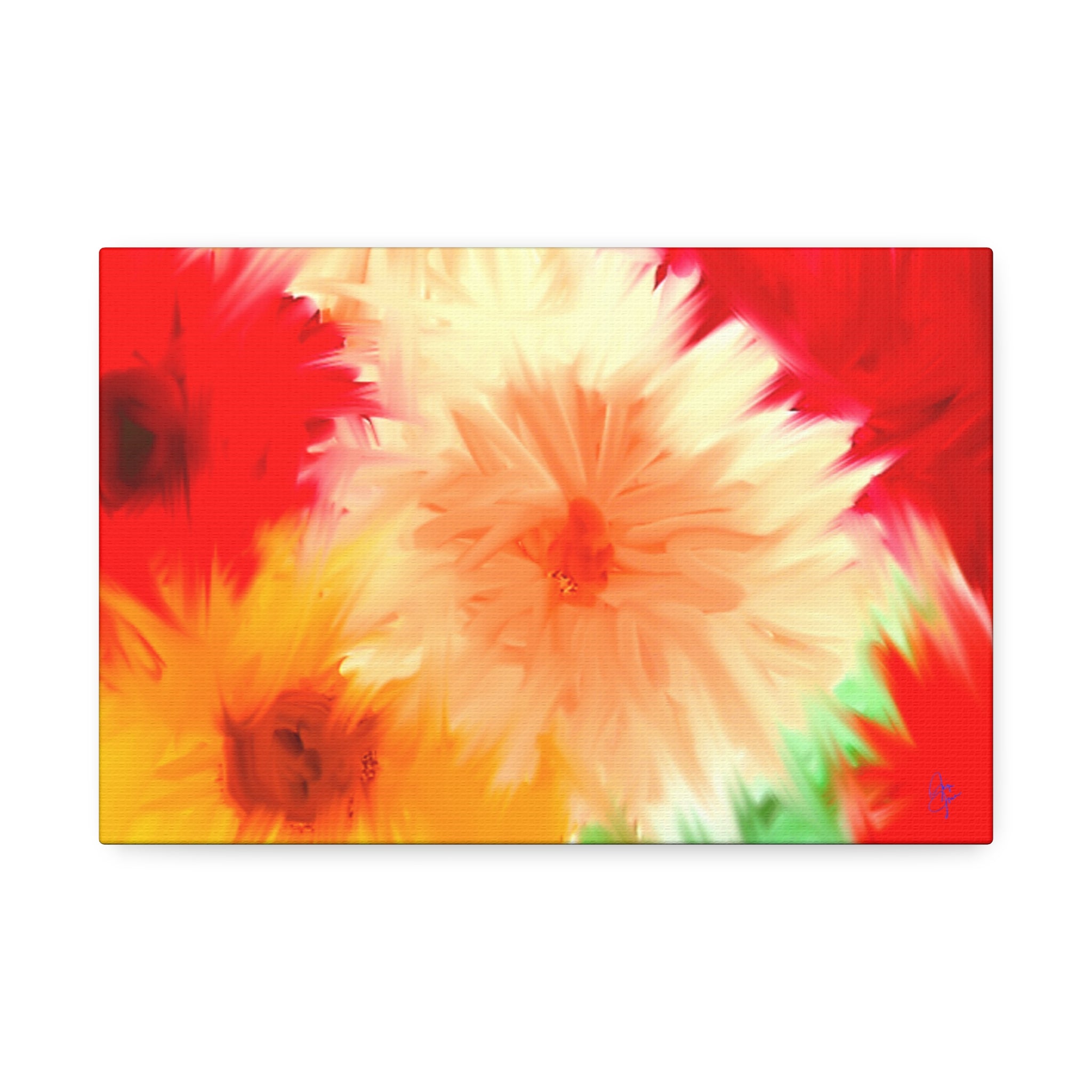 Bright Floral Abstract Canvas Wall Art — Stretched 1.5"
