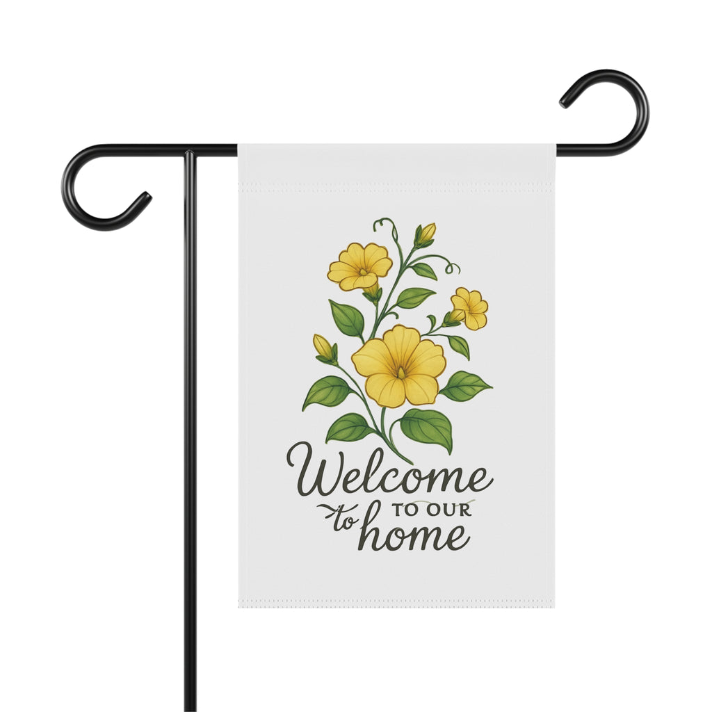 Welcome to Our Home Yellow Floral Garden Flag