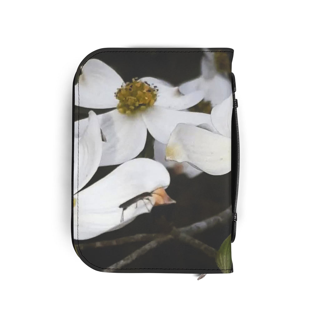Floral Dogwood Bible Cover — Zippered Floral Scripture Organizer
