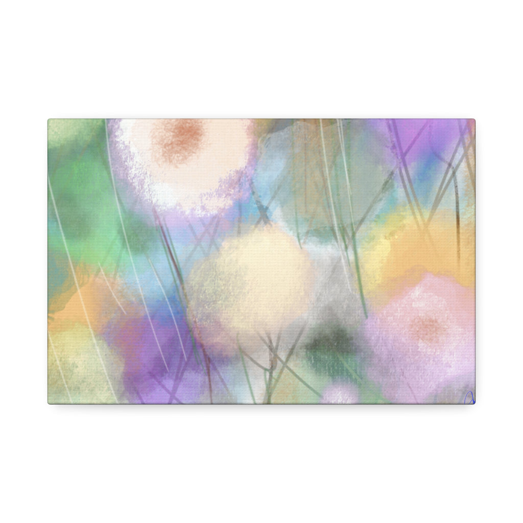Floral Pastel Canvas Print — Dreamy Watercolor Dandelion Wall Art (1.5" Stretched)