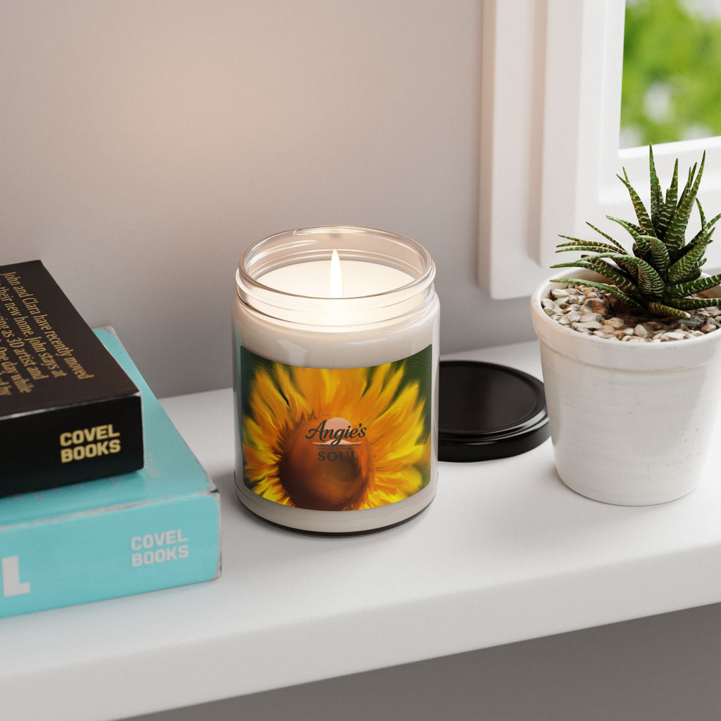 Sunflower Scented Soy Candle — 9oz Floral Jar Candle (Angie’s)