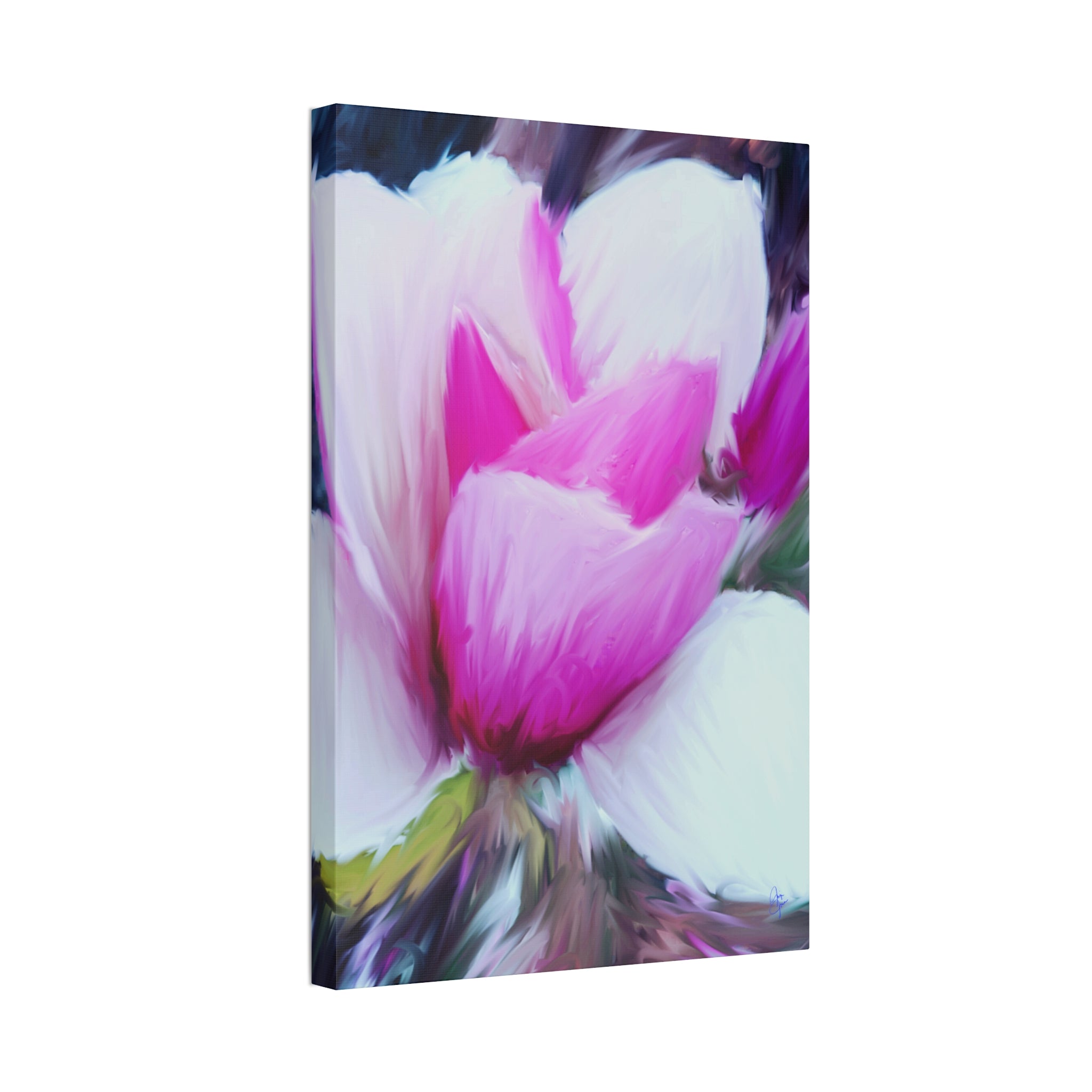 Pink Tulip Tree Abstract Canvas Wall Art — Stretched 1.5"
