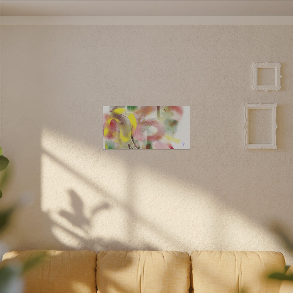 Abstract Color Burst Matte Canvas Wall Art — Green-Edged Stretched Print